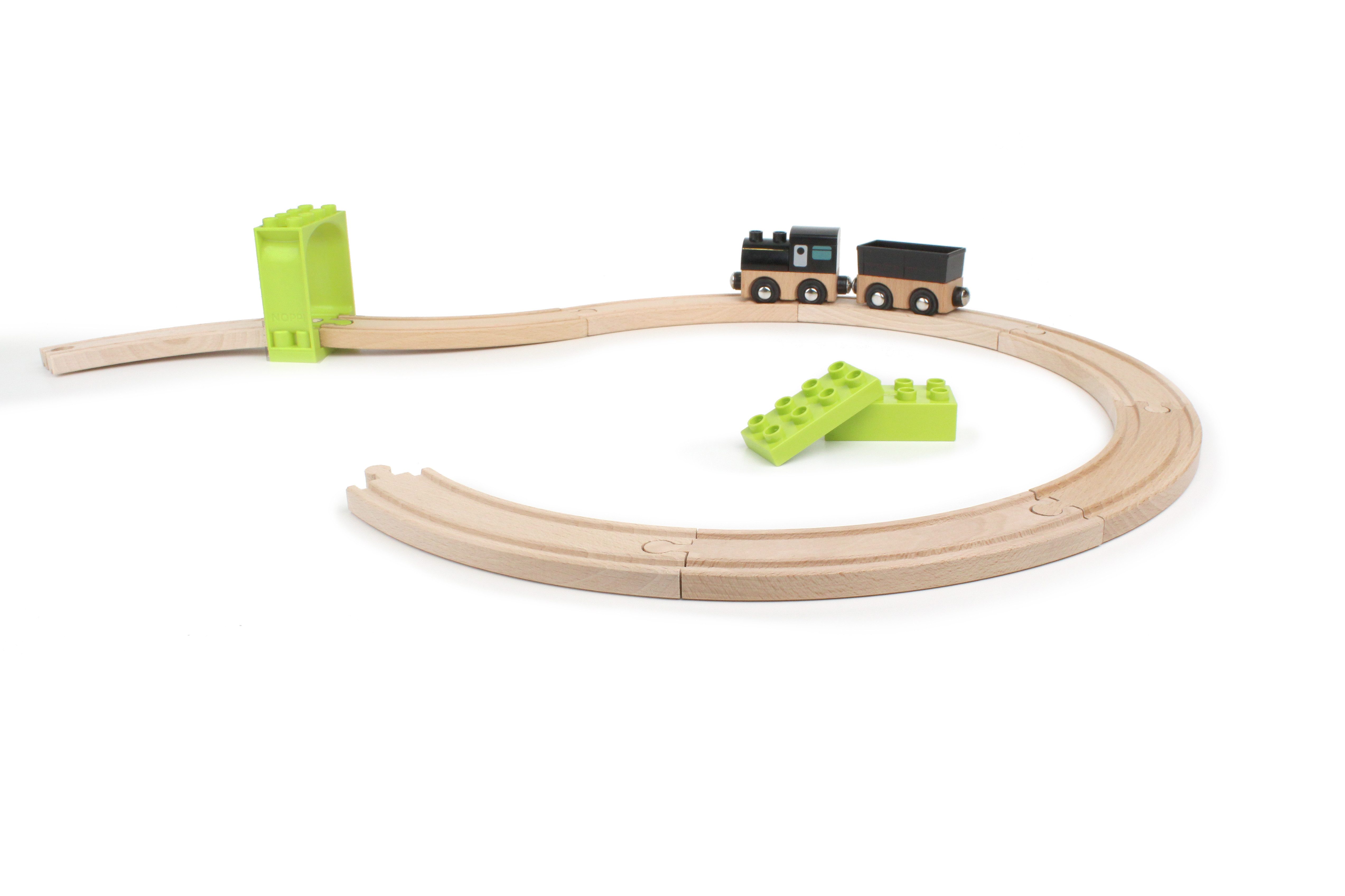 Neue Freunde Игрушкиeisenbahn-Schiene Noppi Eisenbahn, (große Kurvenschienen, 8-tlg), aus Buchenholz