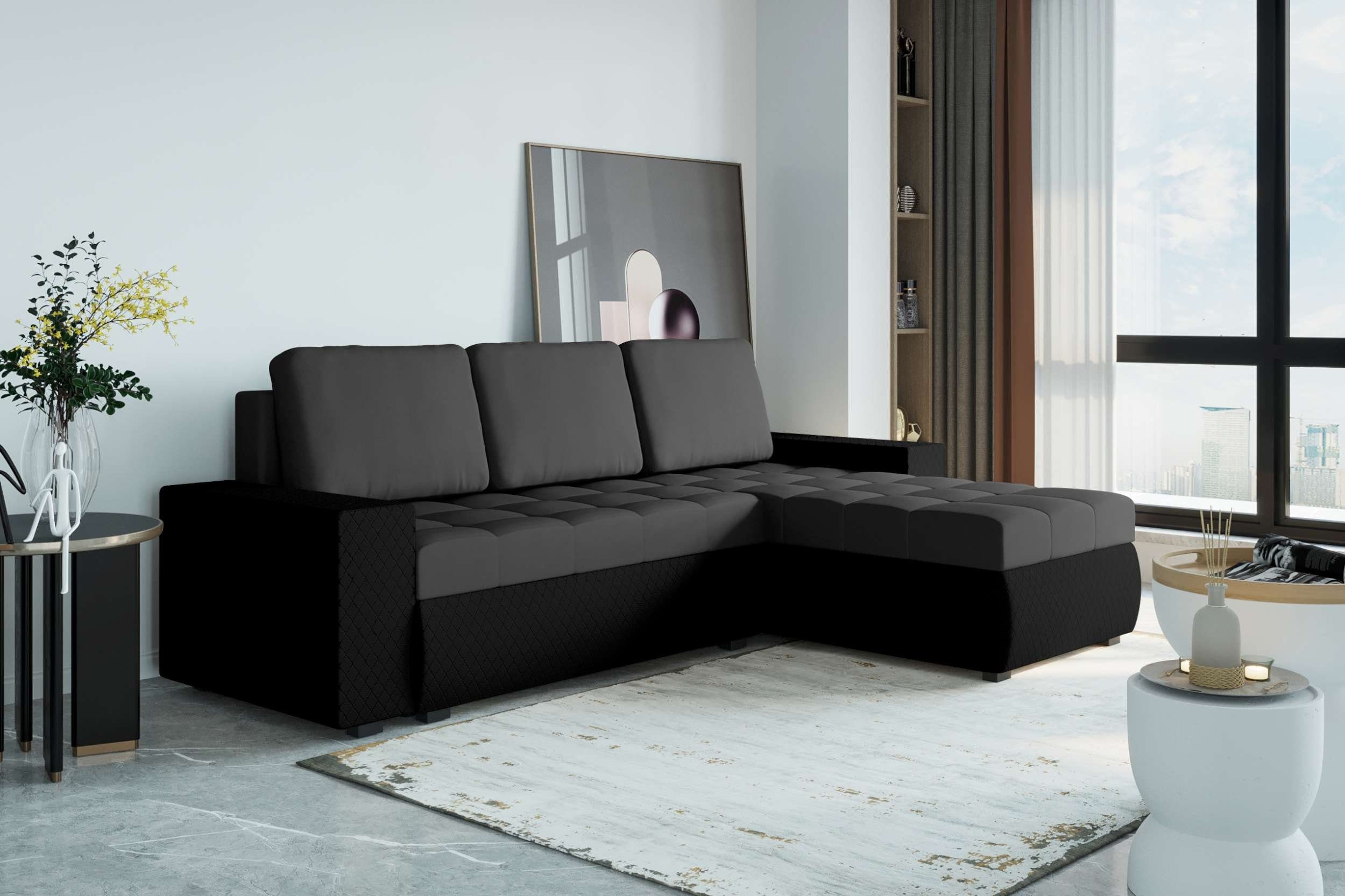 Stylefy Ecksofa Miranda, Bettkasten, mit Design L-Form, Sitzkomfort, Bettfunktion, mit Sofa, Modern Eckcouch