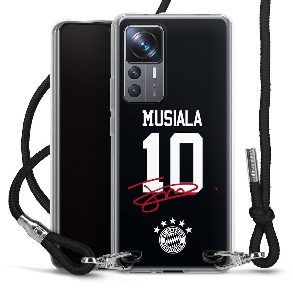 DeinDesign Handyhülle FC Bayern München Jamal Musiala FCB Musiala 10, Xiaomi 12T 5G Handykette Hülle mit Band Case zum Umhängen