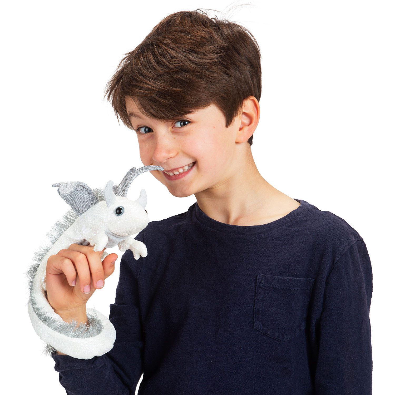 Folkmanis Handpuppen Handpuppe Folkmanis Handpuppe Drachenarmband weiß 3175 (Packung)