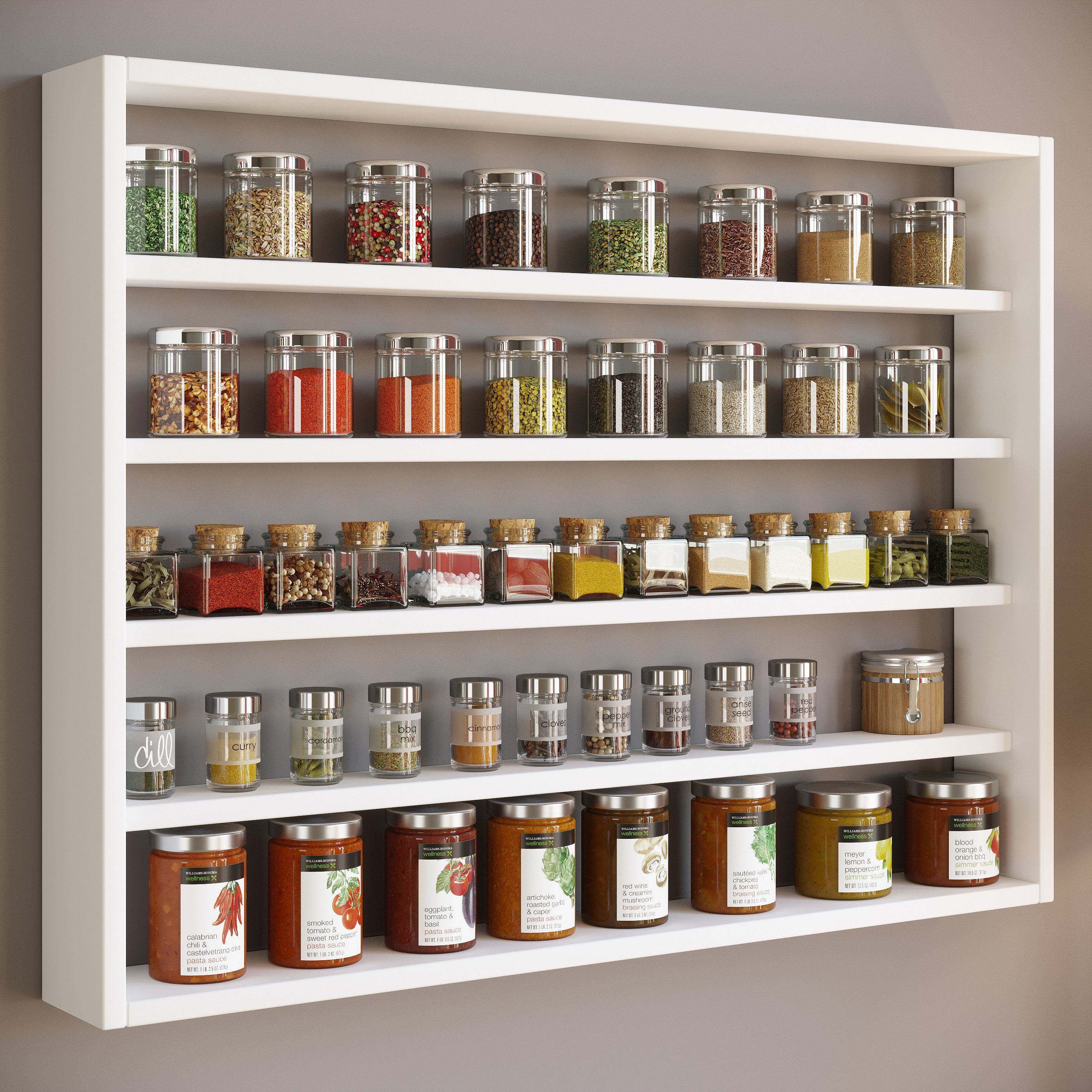 VCM Hängeschrank Esaldi L B. 80 x T. 10 x H. 60 cm Wandhängender Stauraum für Geschirr und Vorräte, Küche und Wohnbereich – Bild 3 von 4