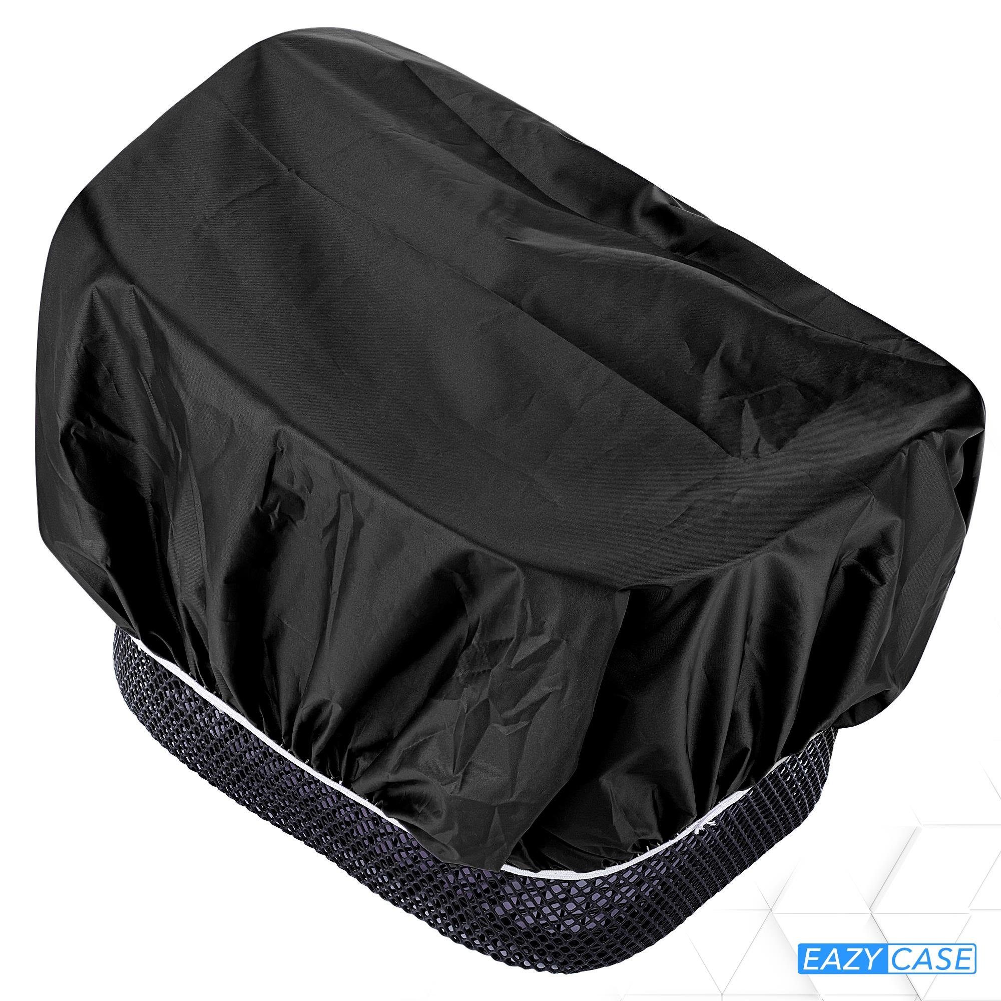EAZY CASE Fahrradkorb Universal Regenschutz für Korb, Regenschutz Korbüberzug mit Gummiband Haube wasserabweisend Schwarz