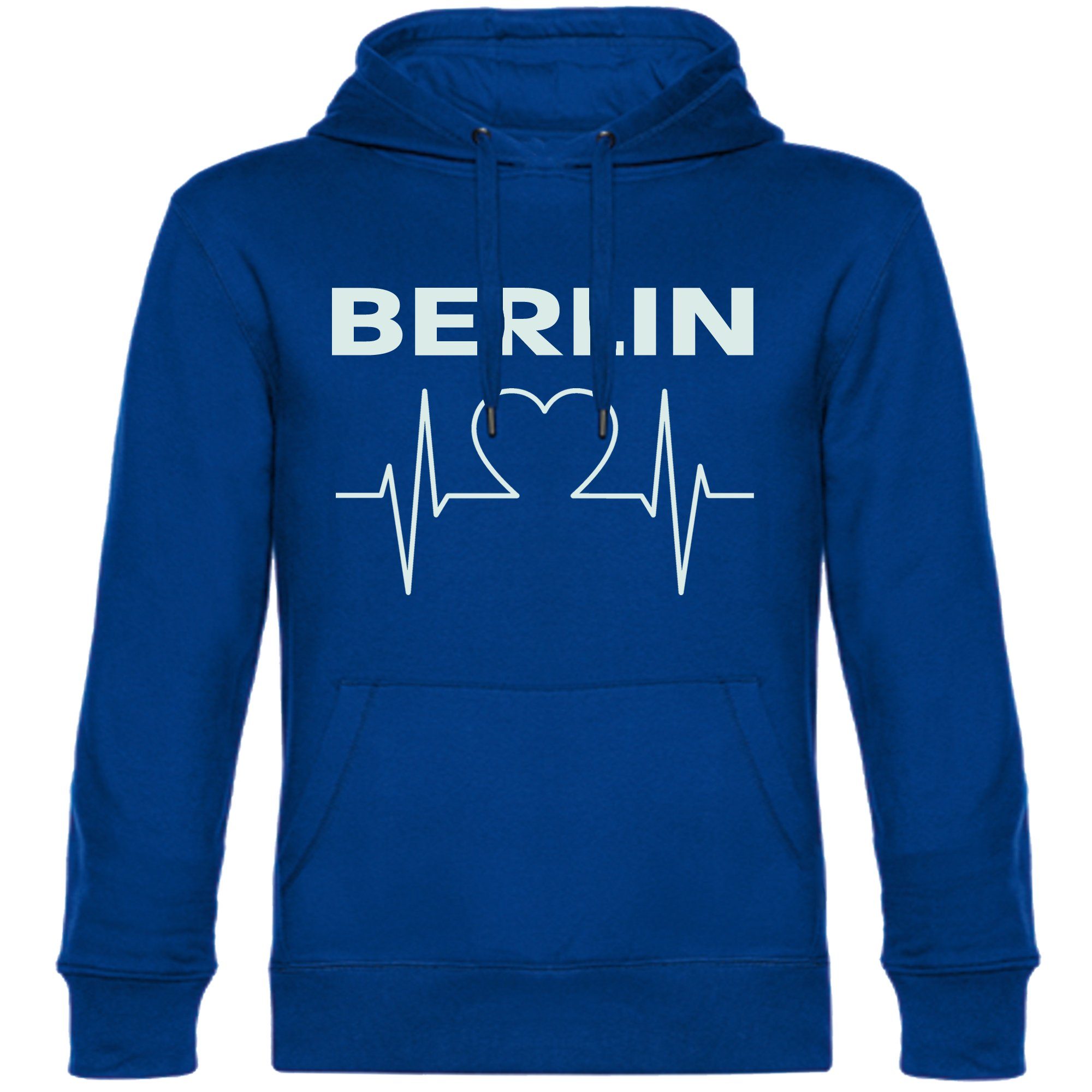multifanshop Kapuzensweatshirt Berlin blau - Herzschlag - Pullover