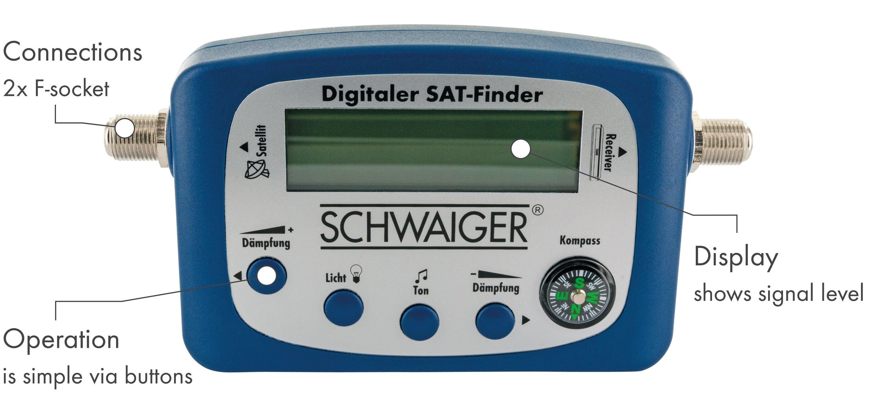 Schwaiger Satfinder »SF80 531« (besonders für ASTRA und EUTELSAT geeignet,  Stromversorgung über angeschlossenen Receiver), Kompass für exakte  horizontale Ausrichtung online kaufen | OTTO