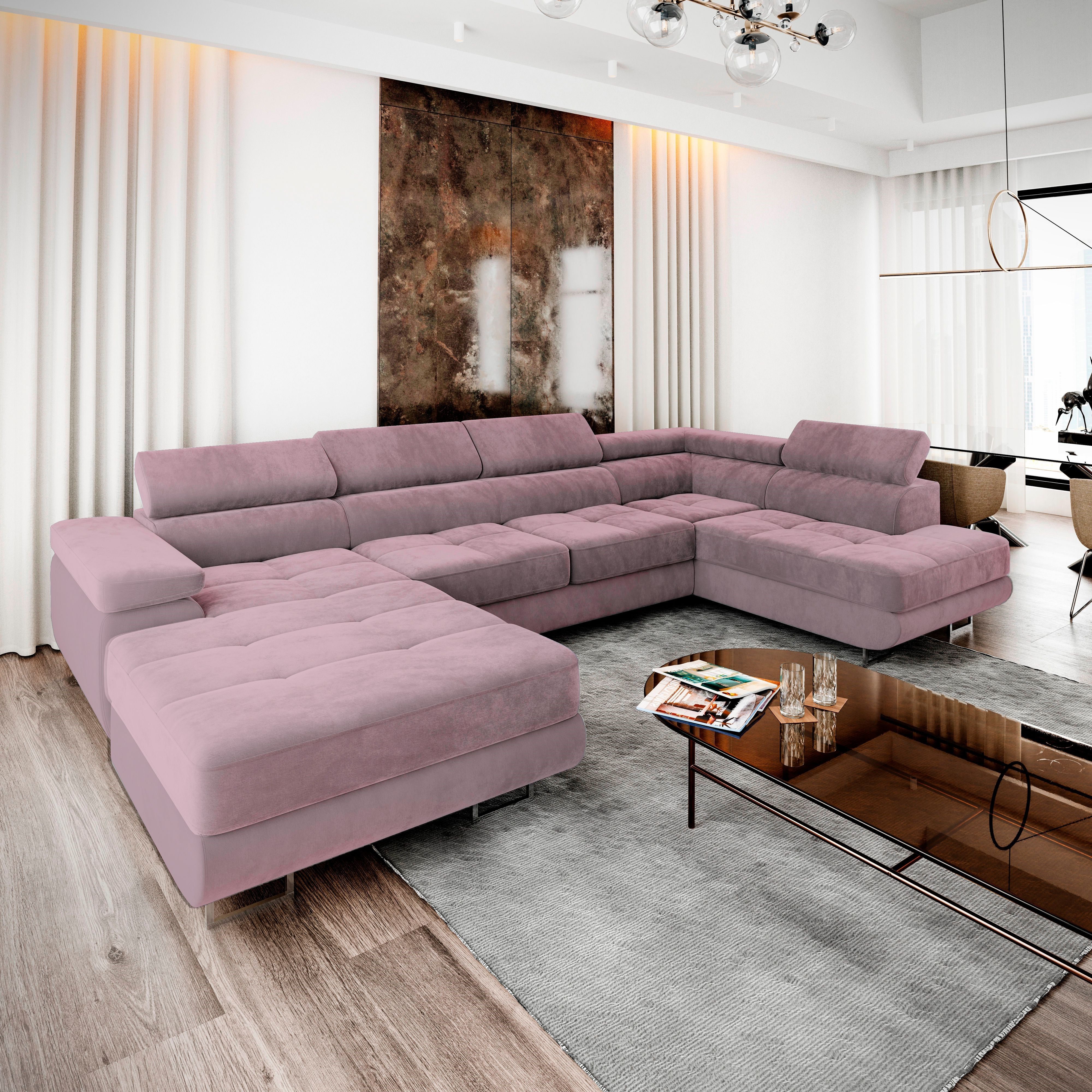 Masseno Ecksofa CASONE mit Schlaffunktion U-Form, günstig online kaufen