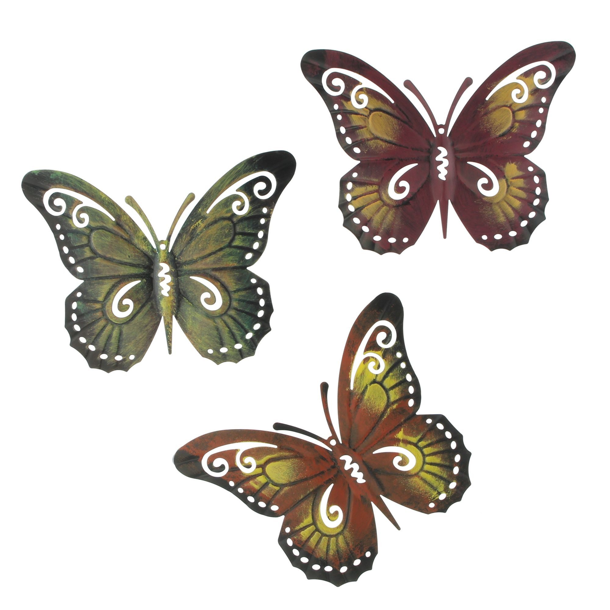 Frank Flechtwaren Gartenfigur, Metalldeko Schmetterling 3er günstig online kaufen