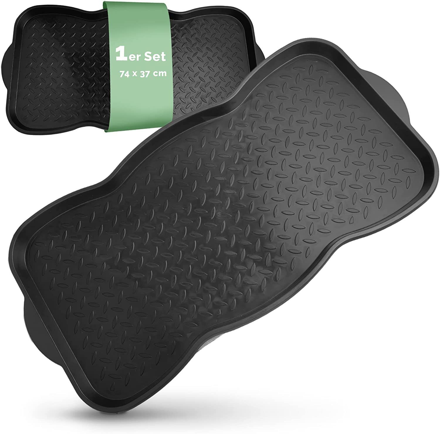 Entrando Schuhabtropfschale Schuhablage für 3 Paar Schuhe (Spar-Set, 1-tlg), hoher Rand, mit Abtropfrillen, robuster Kunststoff