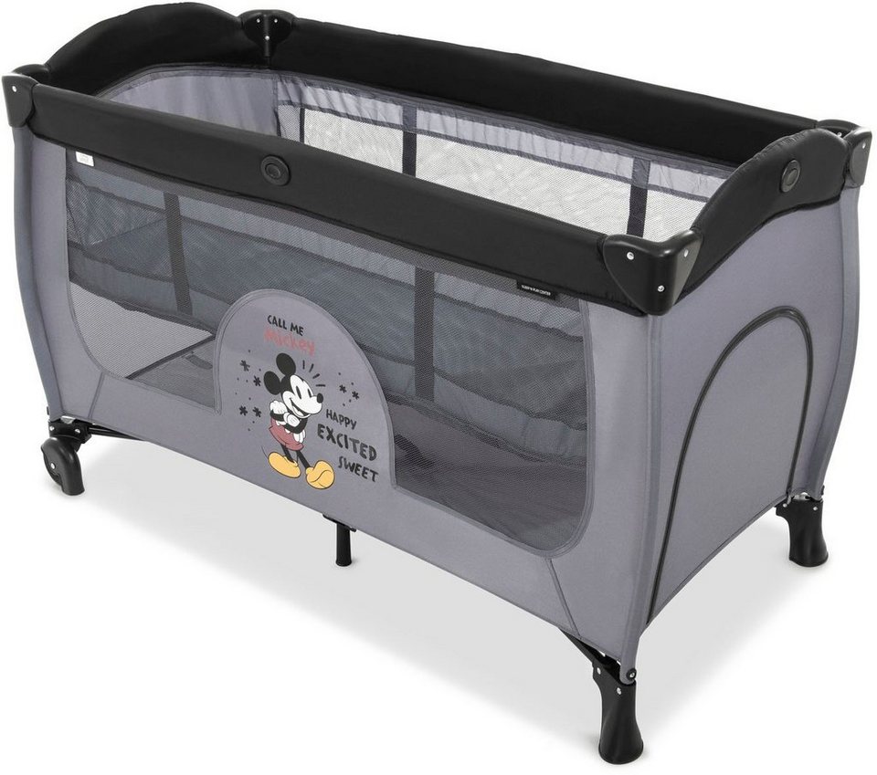 Hauck Baby-Reisebett Sleep N Play Center, Mickey Mouse grey, B/T/H:  aufgebaut: 125/68,5/82 cm; zusammengelegt: 76,5/21/22 cm
