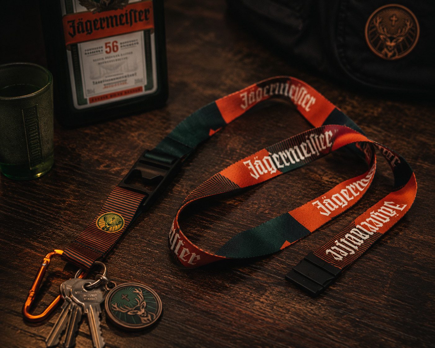 Jägermeister Schlüsselanhänger Jägermeister Schlüsselband mit Karabiner - Festival Schlüsselanhä – Bild 2 von 2