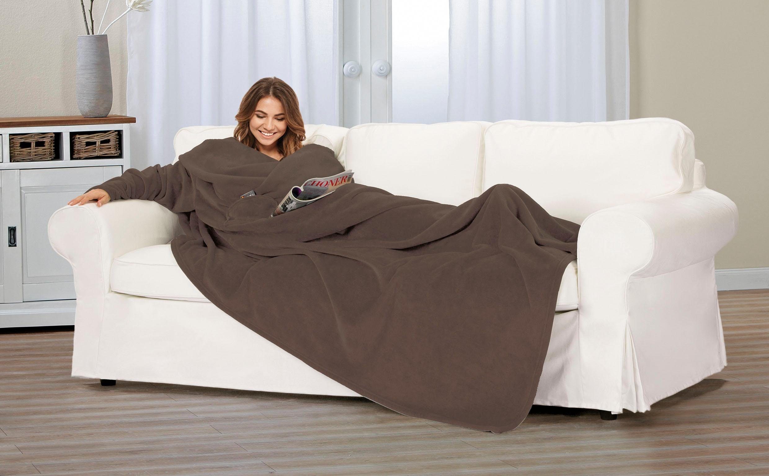 Einschlagdecke Ärmeldecke, Gözze, mit Brusttasche und integrierter Handytas günstig online kaufen