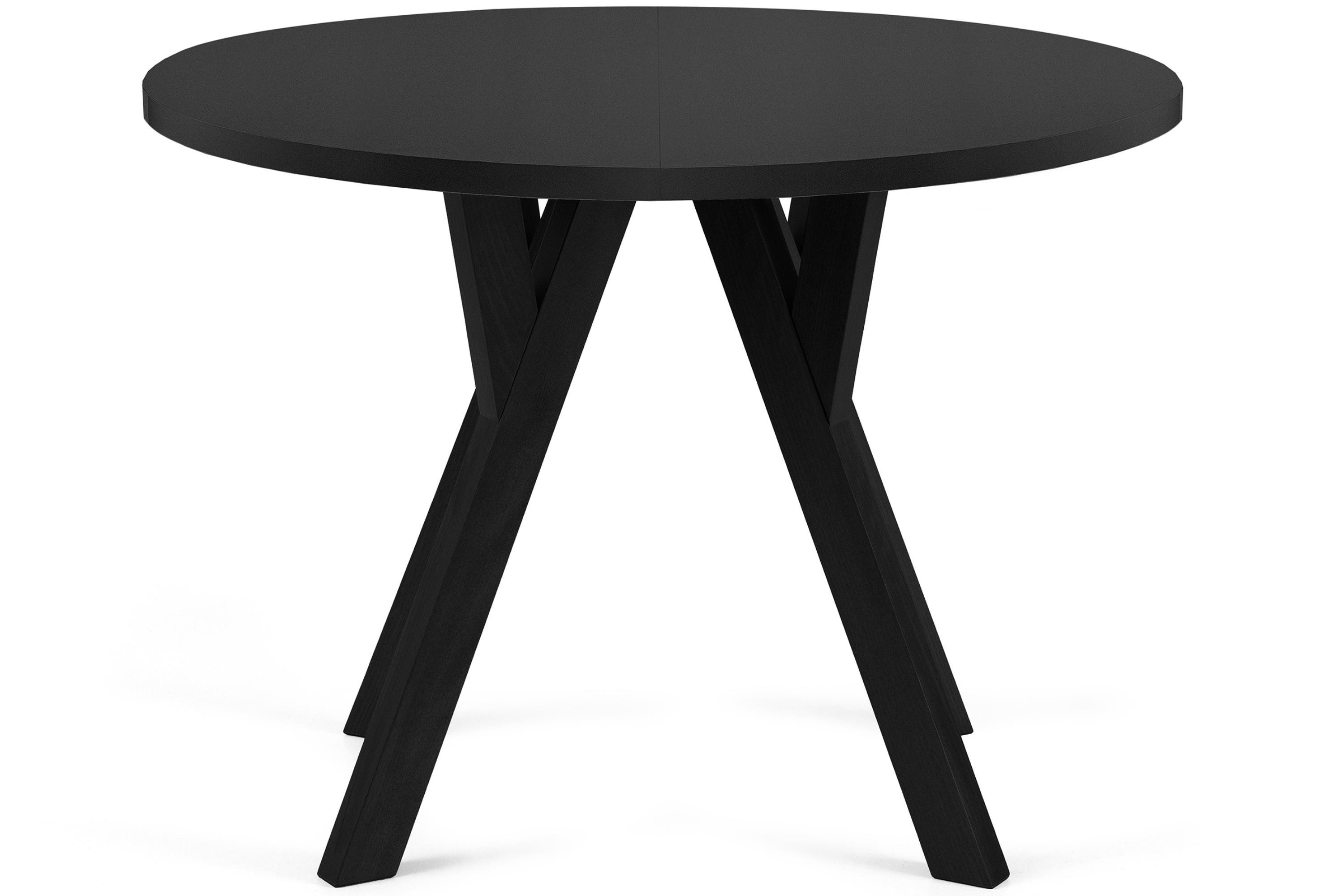 KONSIMO® Esstisch INDAGA Esszimmertisch Ausziehbar Rund, Loft-Stil, Massivholzrahmen aus Buche