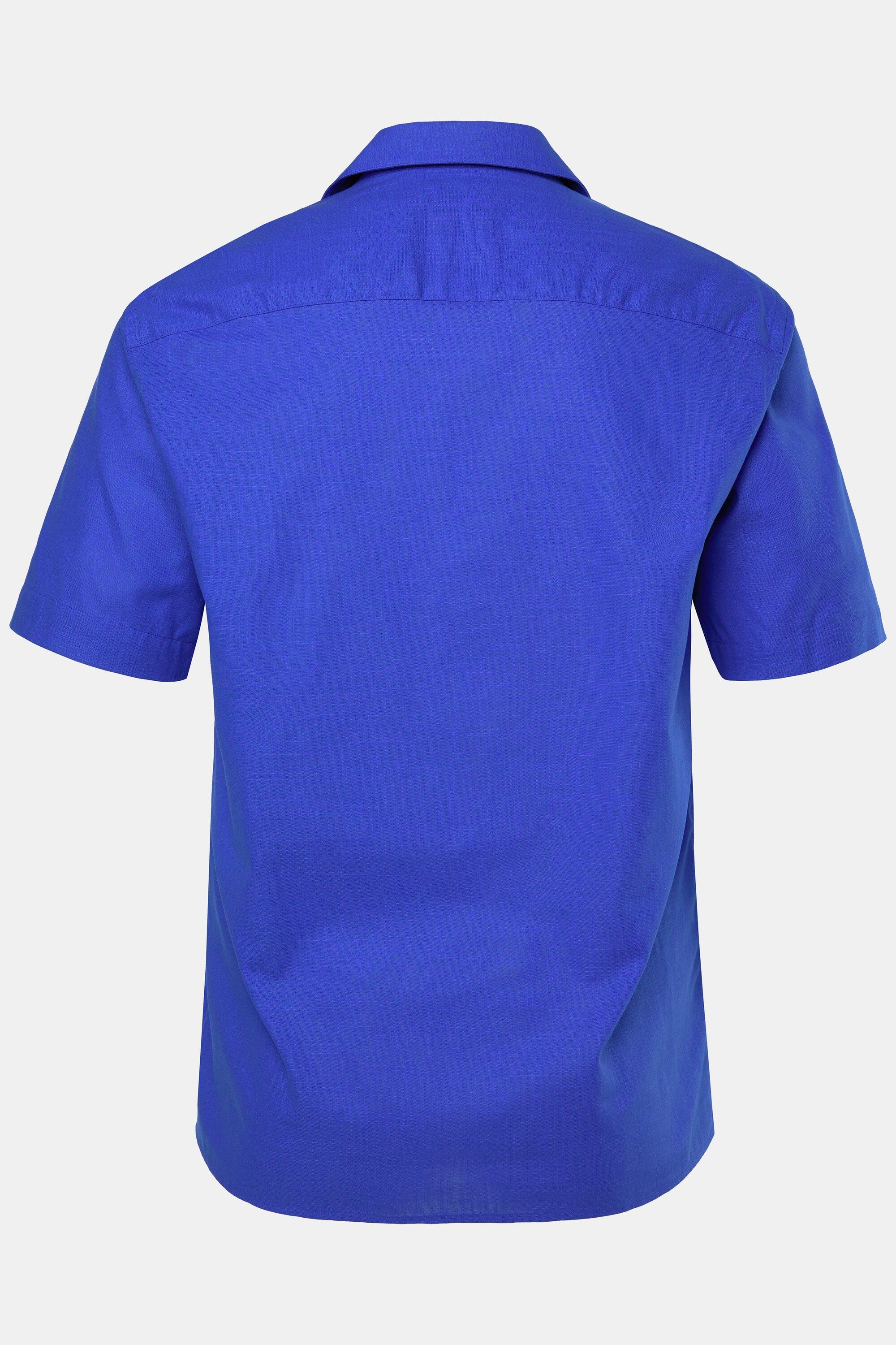 Men Plus Kurzarmhemd Leinenoptik-Hemd Halbarm Cubakragen Cuba Fit
