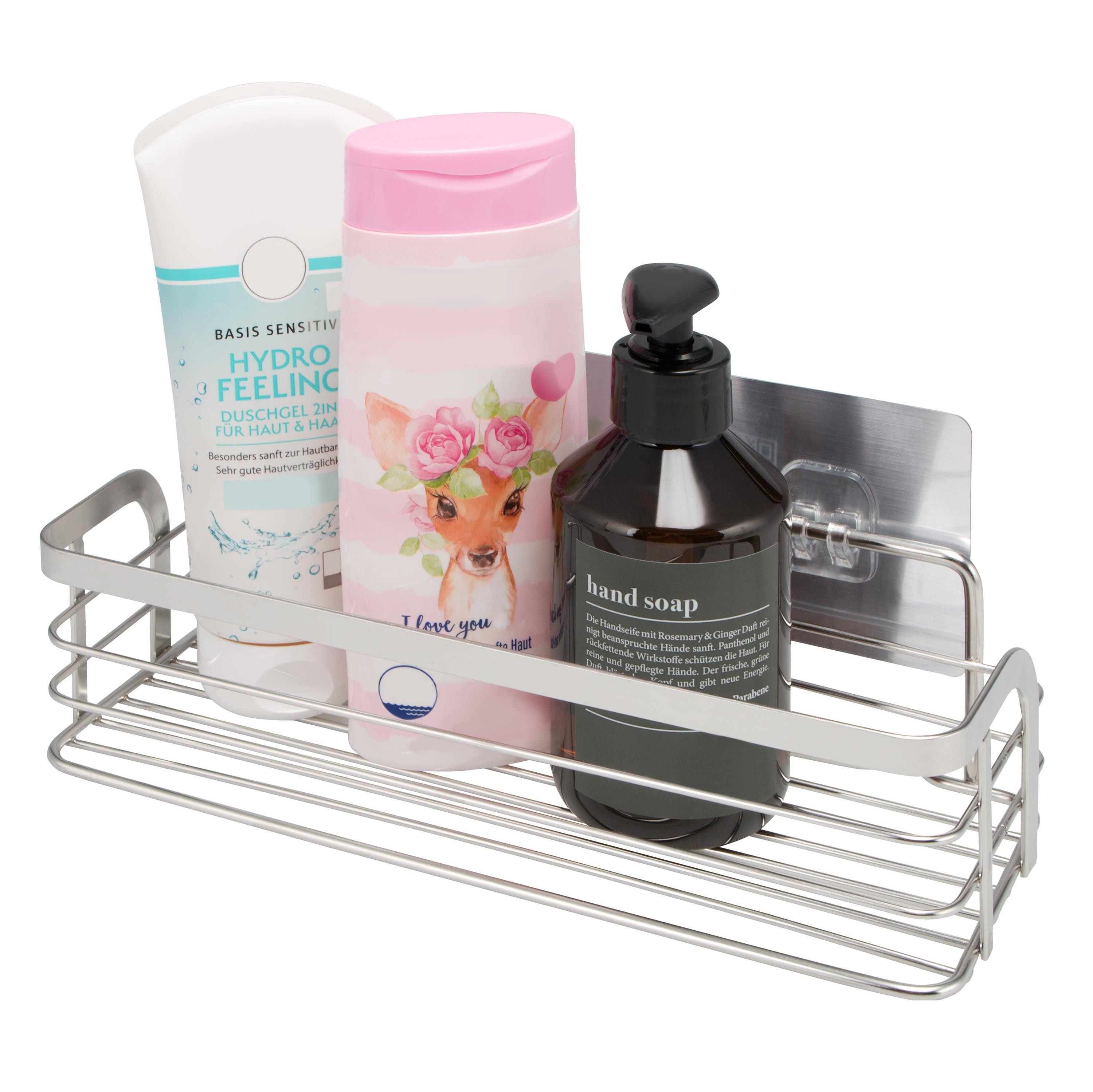 Duschablage Ablagekorb eckig, Duschkorb ELENA selbstklebend & entfernbar