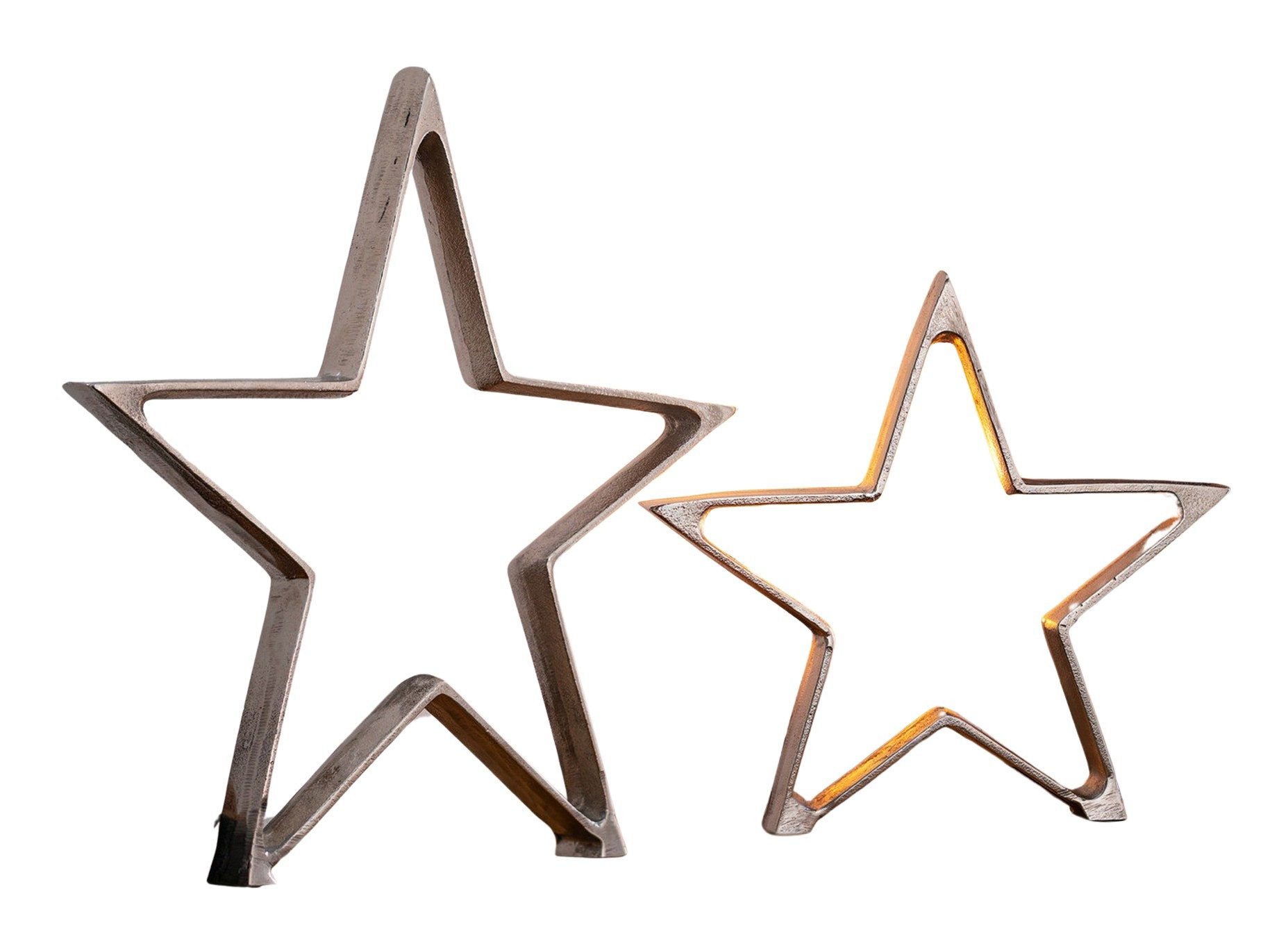 Dekostern aus Aluminium in silber mit Antik-Finish, Dekofigur, Weihnachtsdeko