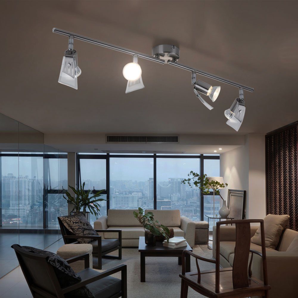 Leuchtmittel 4x LED Deckenstrahler inklusive Warmweiß, etc-shop Deckenleuchte, Wohn LED inklusive, Zimmer im Ess Schlaf Set 3W
