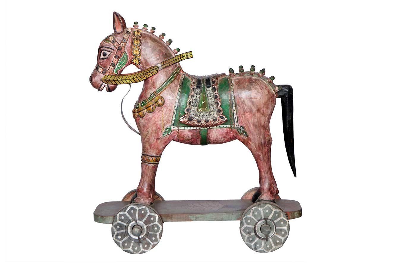 daslagerhaus living Bodenvase Deko Pferd auf Rollen H 84 cm
