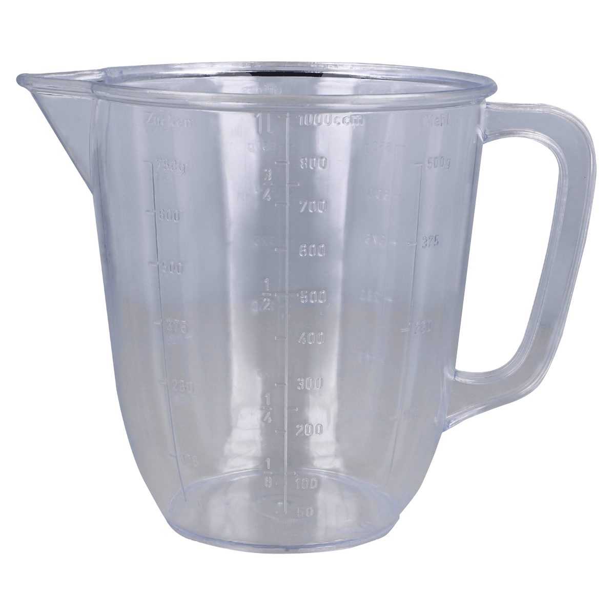 EUROHOME Messbecher Kunststoffmessbecher klar - Messkanne mit Skalierung - Messgefäß, Kunststoff, (1-St., Messbecher 1 l), Küchenmessbecher Backzubehör Küchenhelfer