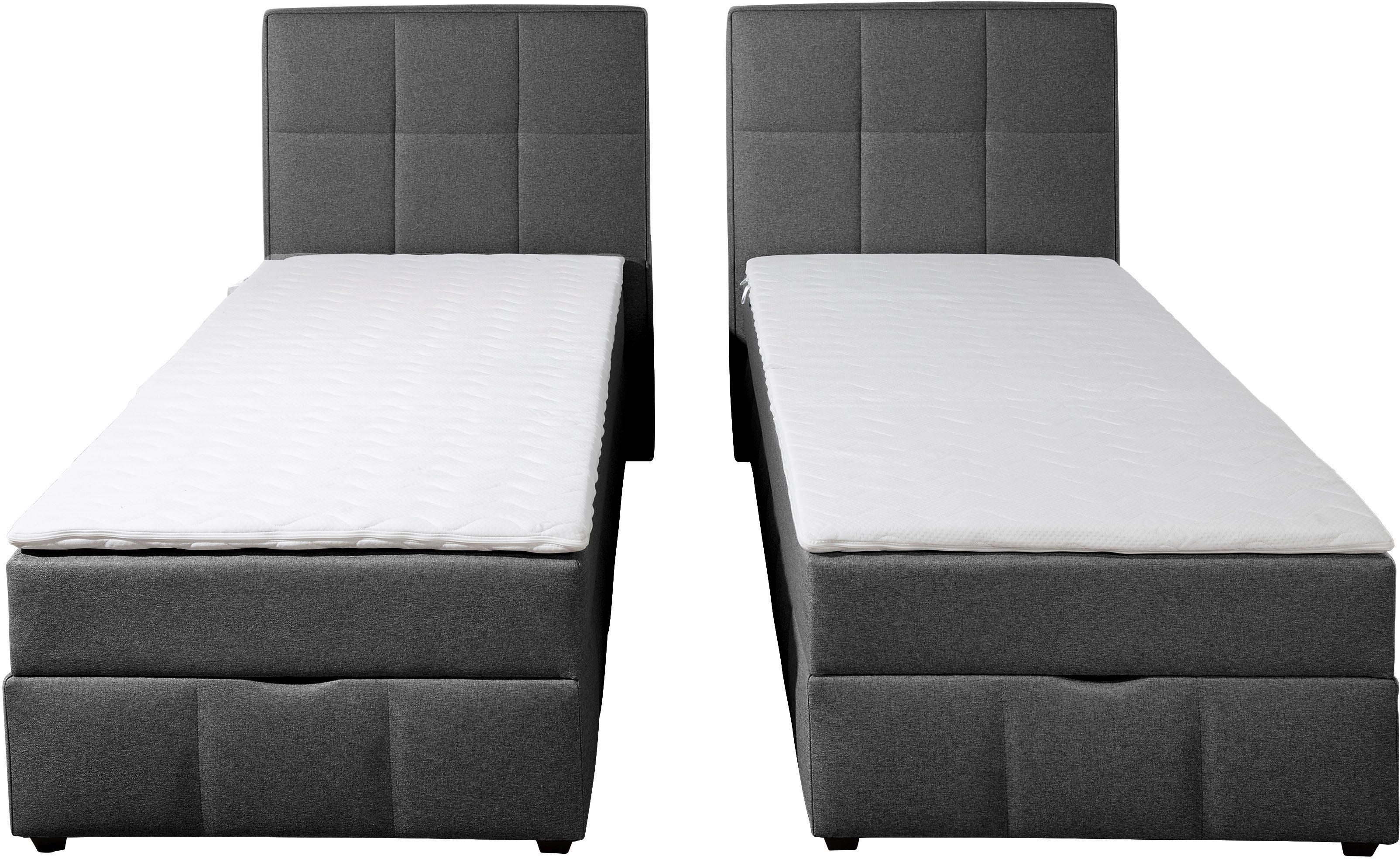 Home affaire Boxbett Niemes inkl. Bettkasten und Topper, auch in Überlänge erhältlich, Boxbett mit Bettkasten, inkl. Topper