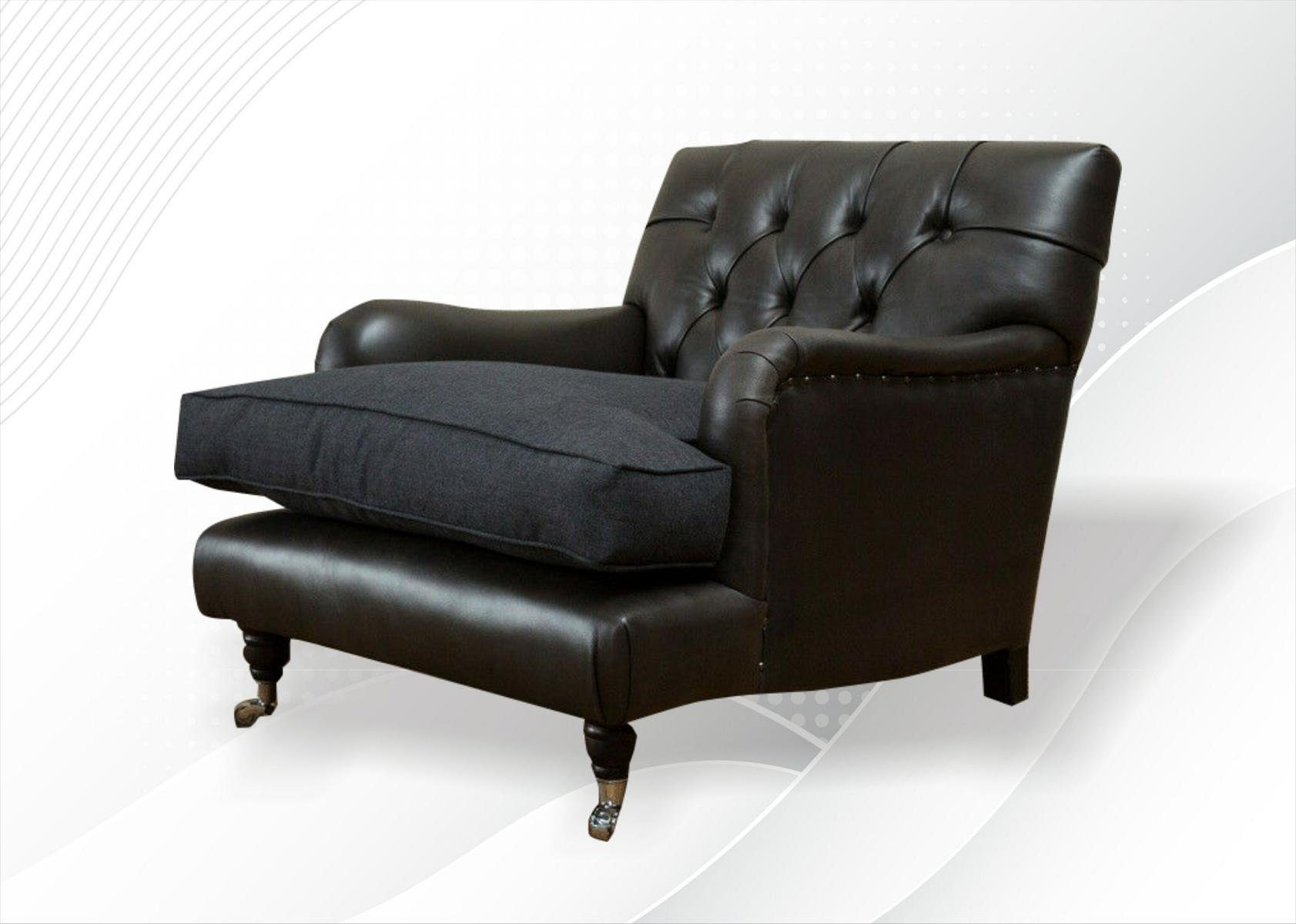 Design 1 Sessel Sitzer Chesterfield-Sessel, JVmoebel Chesterfield