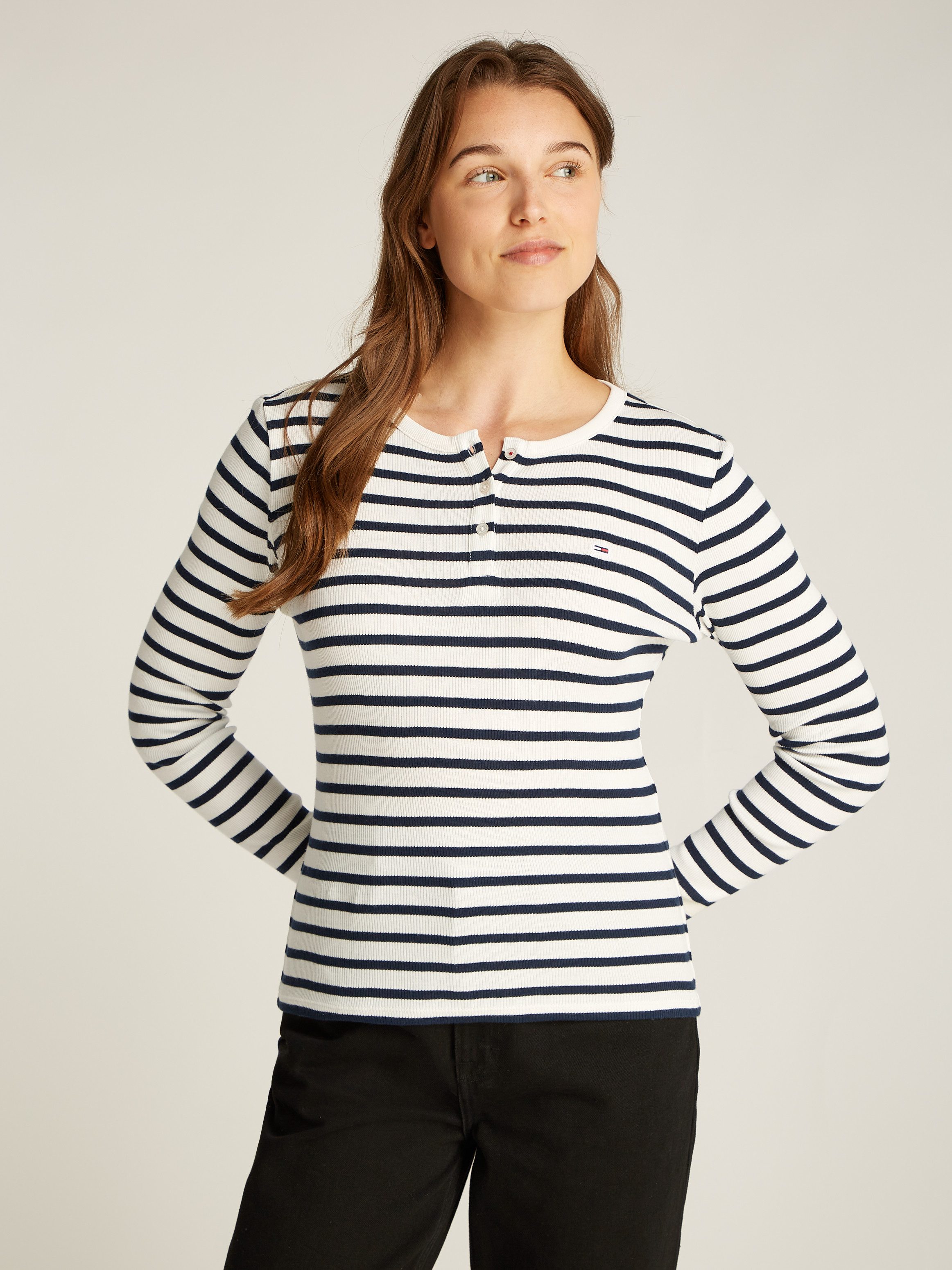 Tommy Jeans Langarmshirt TJW SLM BUTTON günstig online kaufen
