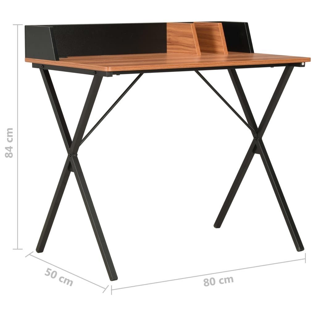 80x50x84 furnicato cm Schreibtisch und Schwarz Braun