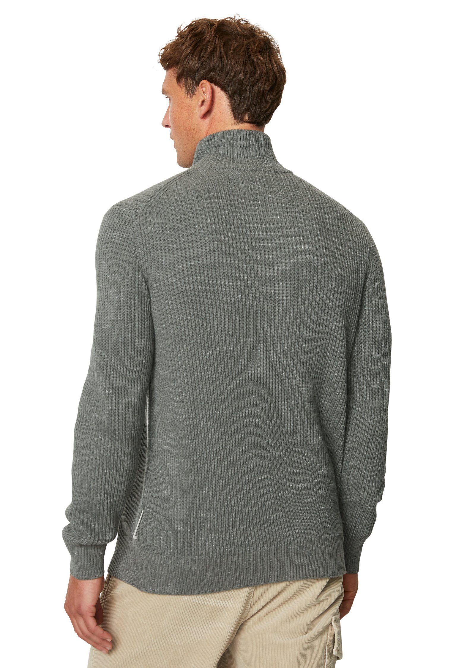 aus Wollpullover grau O'Polo Baumwolle-Schurwolle-Mix Marc