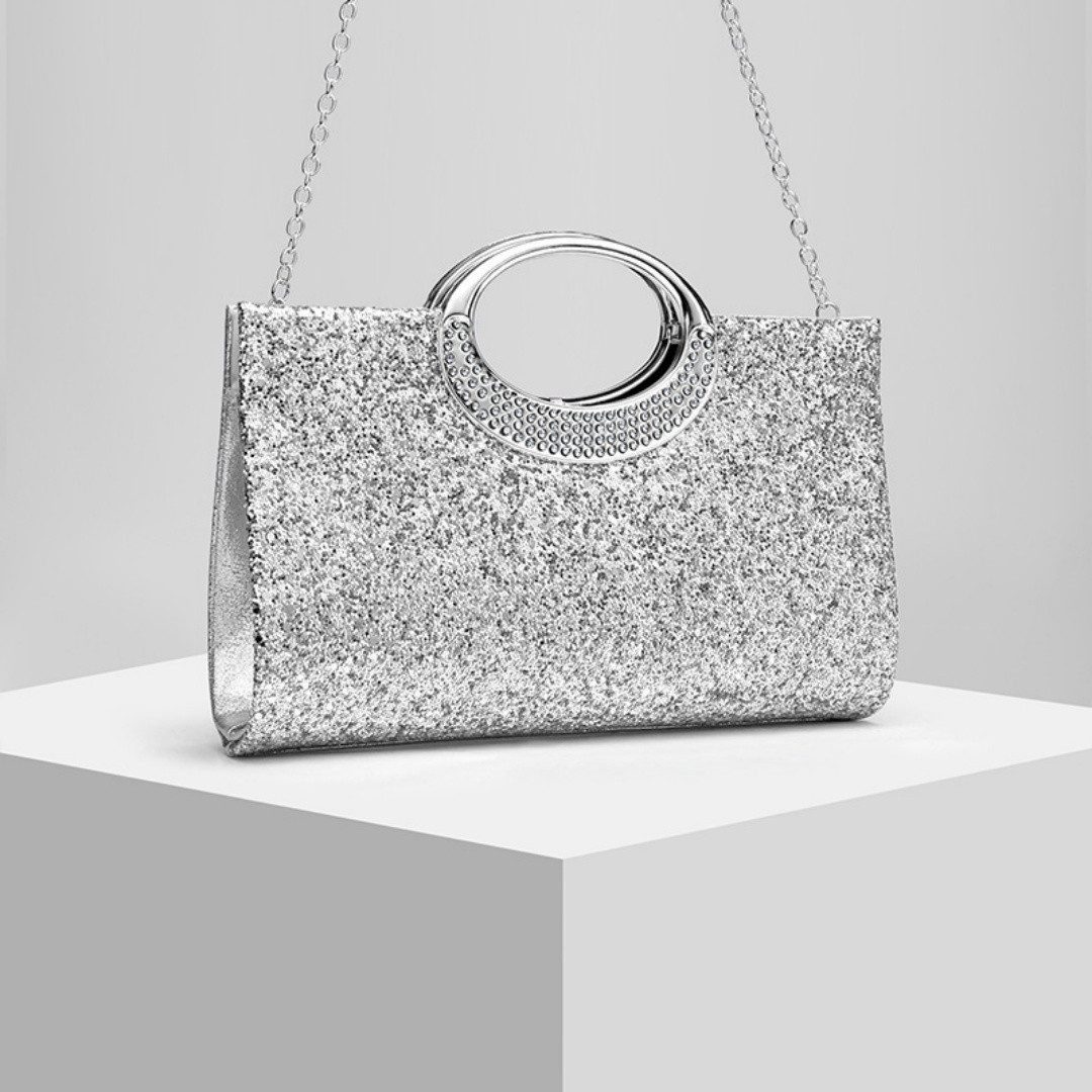 nsihing Abendtasche Damen Clutch mit Pailletten, Abendtasche, abnehmbare Kette – Bild 2 von 4