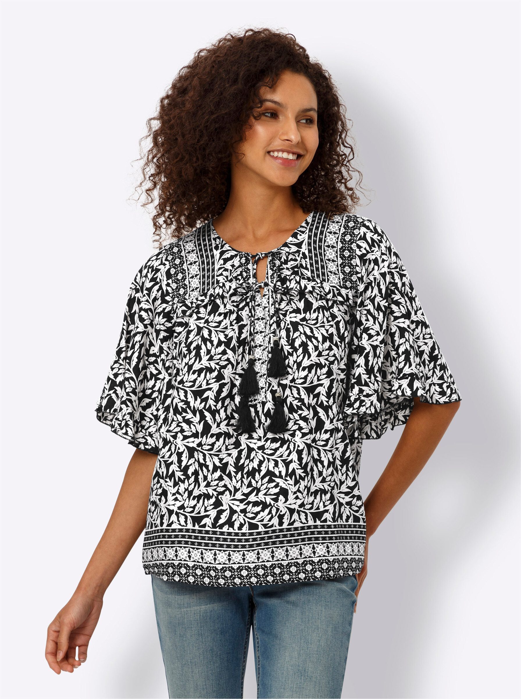 Klassische Bluse Druckbluse