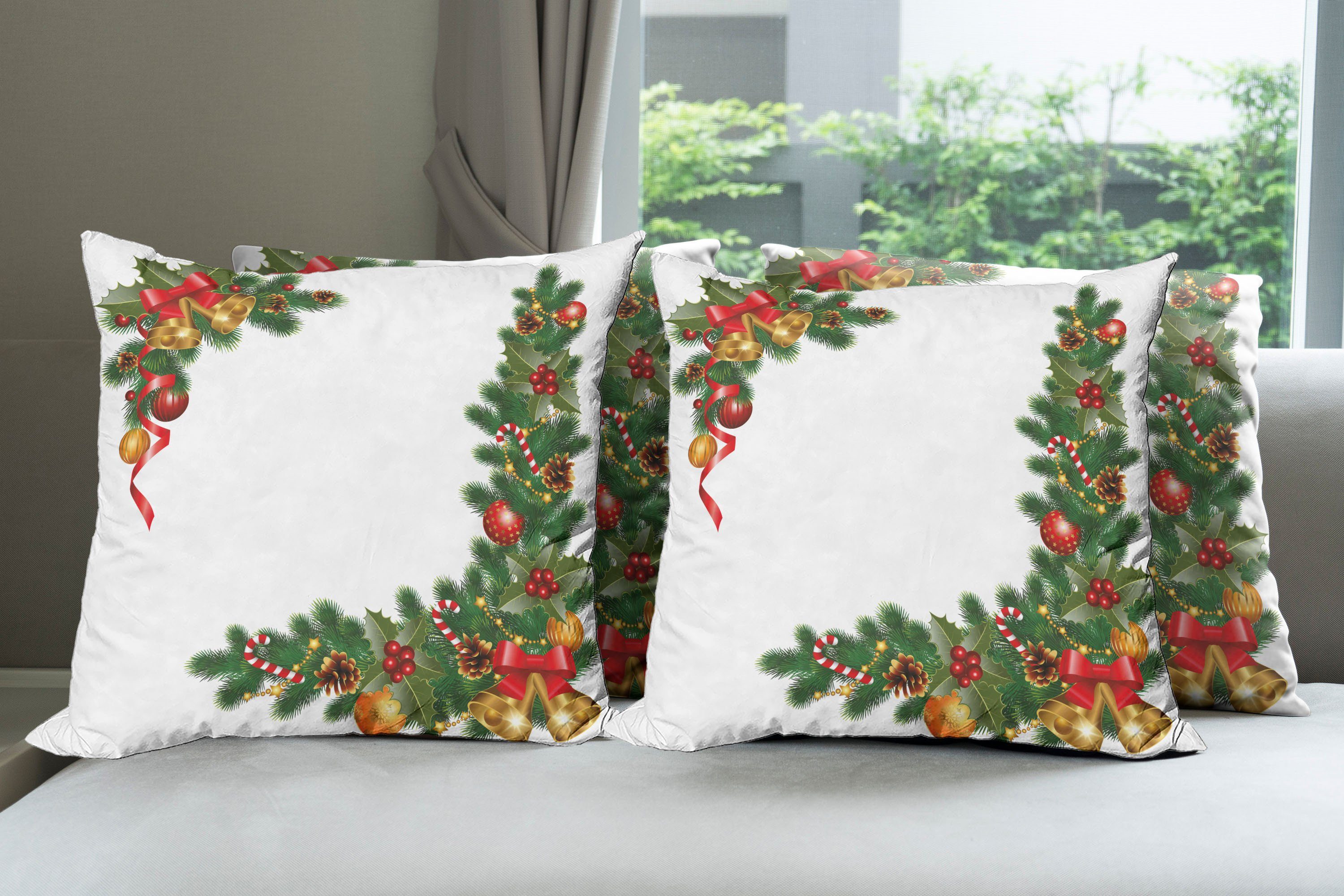 Accent Objekte Abakuhaus Doppelseitiger Kissenbezüge Modern Baum Digitaldruck, Stück), Weihnachten (4