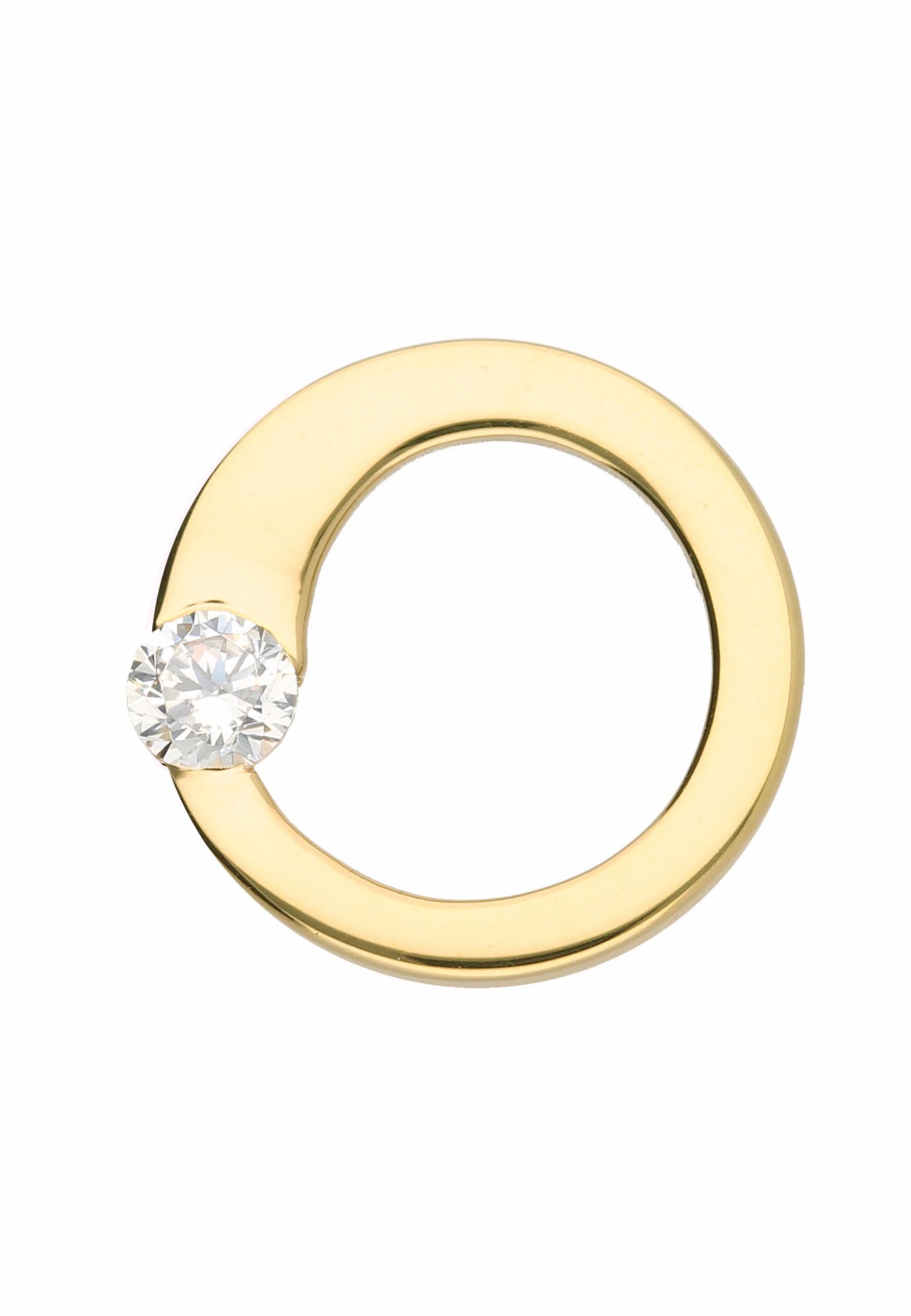 Adelia´s Kettenanhänger Damen 925 Silber Anhänger mit Zirkonia Ø 11,7 mm, m günstig online kaufen