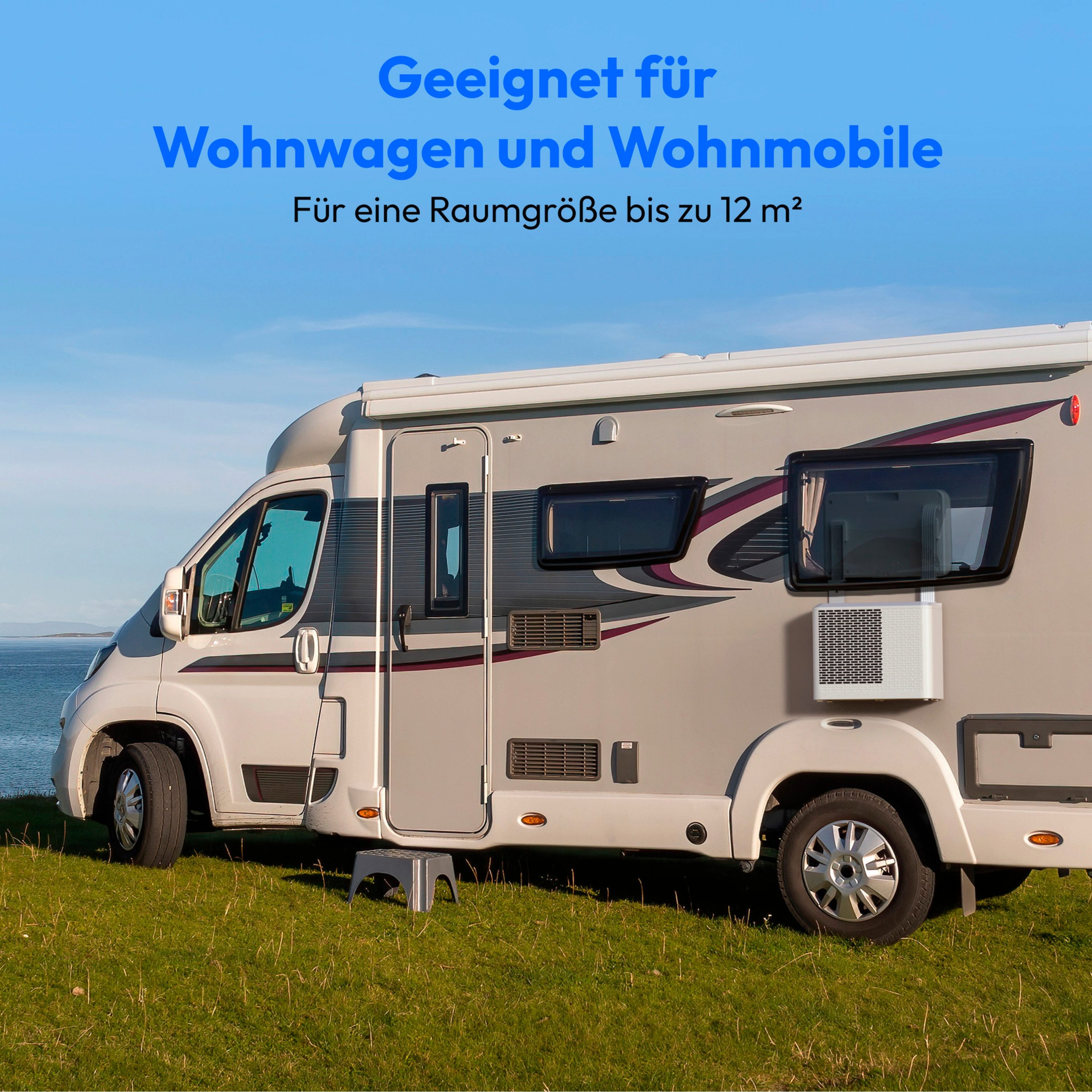 Medion® Klimagerät LIFE P502 Smarte Camping-Klimaanlage MD37735, 5.000 BTU, App- und Sprachsteuerung, bis zu 12 qm, Kühlen, P502
