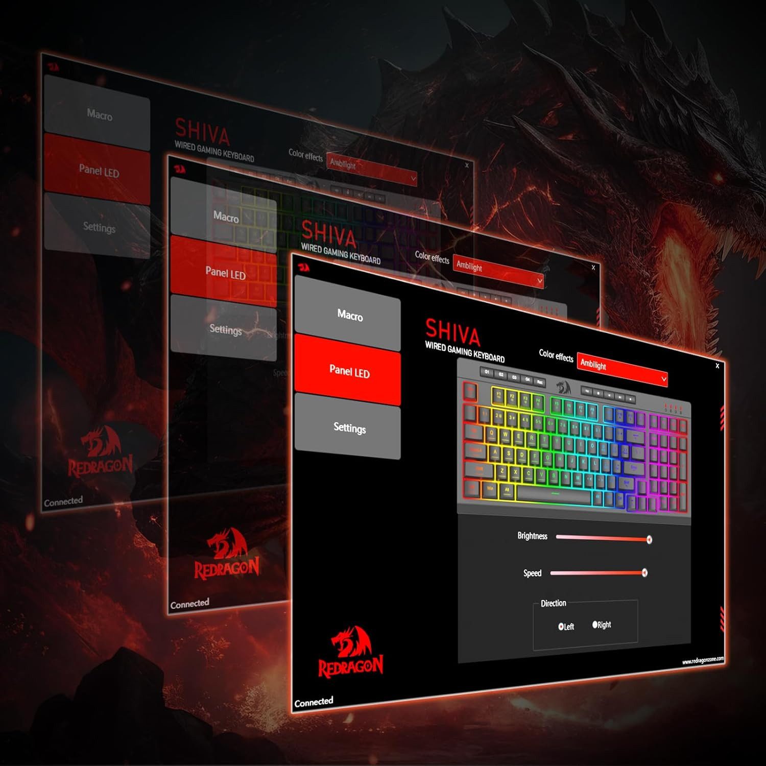 Redragon K515 RGB Tastatur kabelgebunden mit Makrotasten & Handballenauflage Gaming-Tastatur (26 Anti-Ghosting Tasten, RGB Beleuchtung, Membran, langlebig, Schwarz)