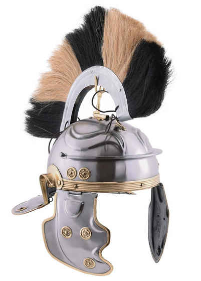 Battle Merchant Ritter-Kostüm Römerhelm Imperial Gallic -G- Weisenau aus Stahl mit Helmbusch