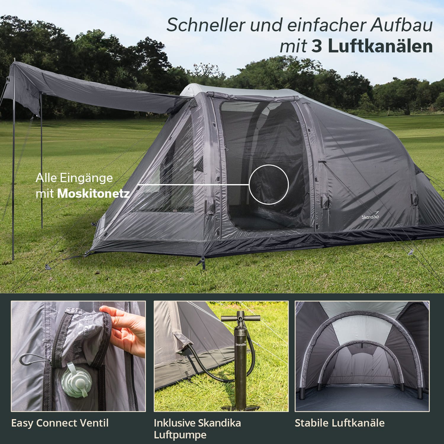 Skandika aufblasbares Zelt Folldal 4 Air-Rise, günstig online kaufen
