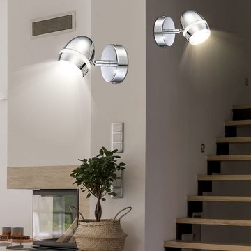 etc-shop LED Wandleuchte, LED-Leuchtmittel fest verbaut, Warmweiß, 3er Set LED Wand Strahler Leuchten Spot Lese Lampen schwenkbar