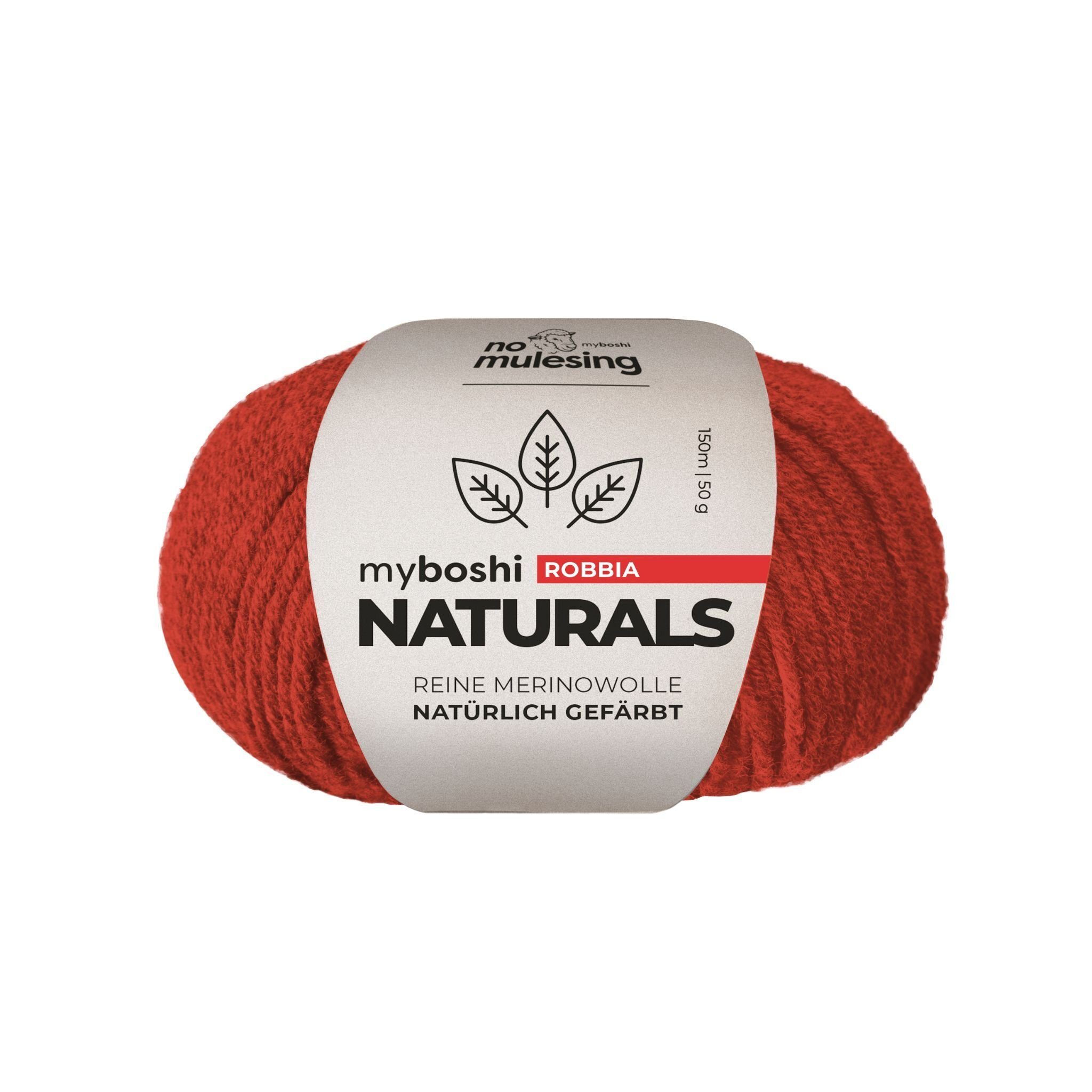 myboshi Naturals, 100% naturgefärbte Wolle, nachhaltig Häkelwolle, 150 m  (1-St., Naturals Wolle 100% Merinowolle), Uni