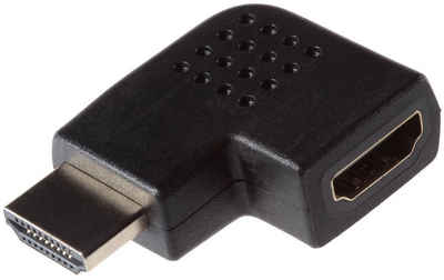 Poppstar Adapter, 1x HDMI Winkelstecker 270 Grad horizontal (TV Winkeladapter Eck, Stecker auf Buchse, 4k UHD 2160p), Winkel Adapter für Verlängerung Kabel, vergoldete Kontakte