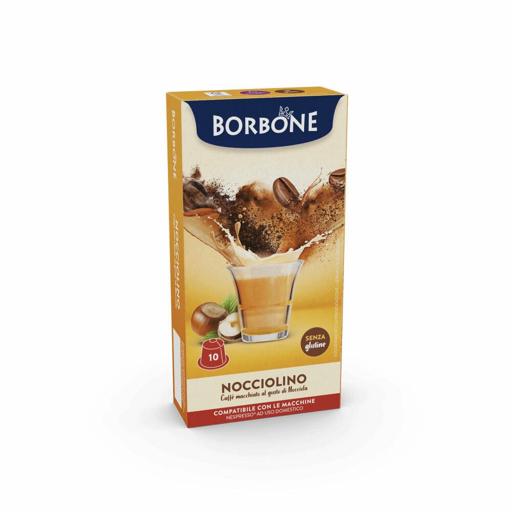 Caffè Borbone Kaffee Nocciolino, 10 Kapseln, Kompatibel mit dem Nespresso-Kapselsystem*