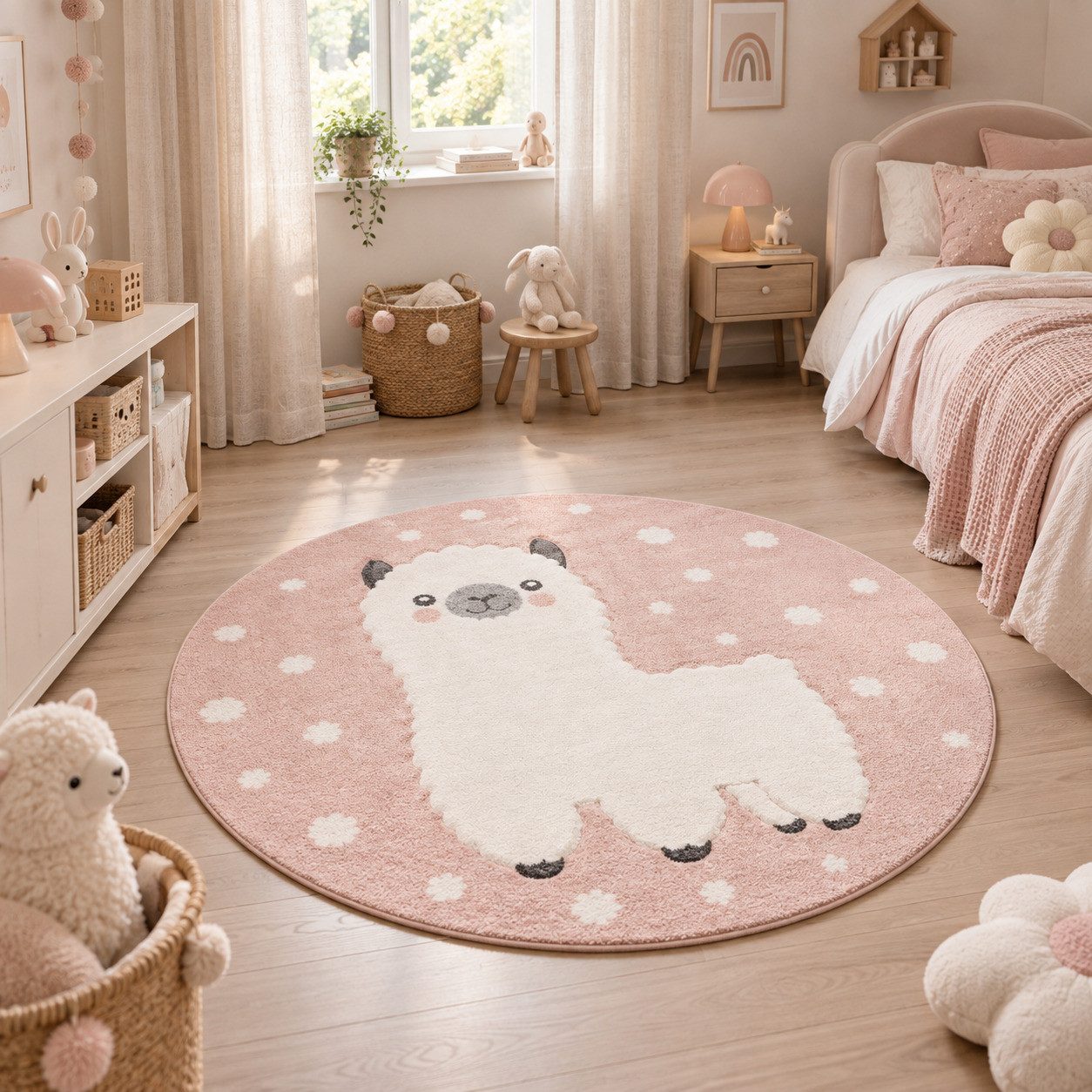 Pergamon Kinderteppich Kinder Teppich Maui Kids Alpaka Rund, Rund, Höhe: 13 mm