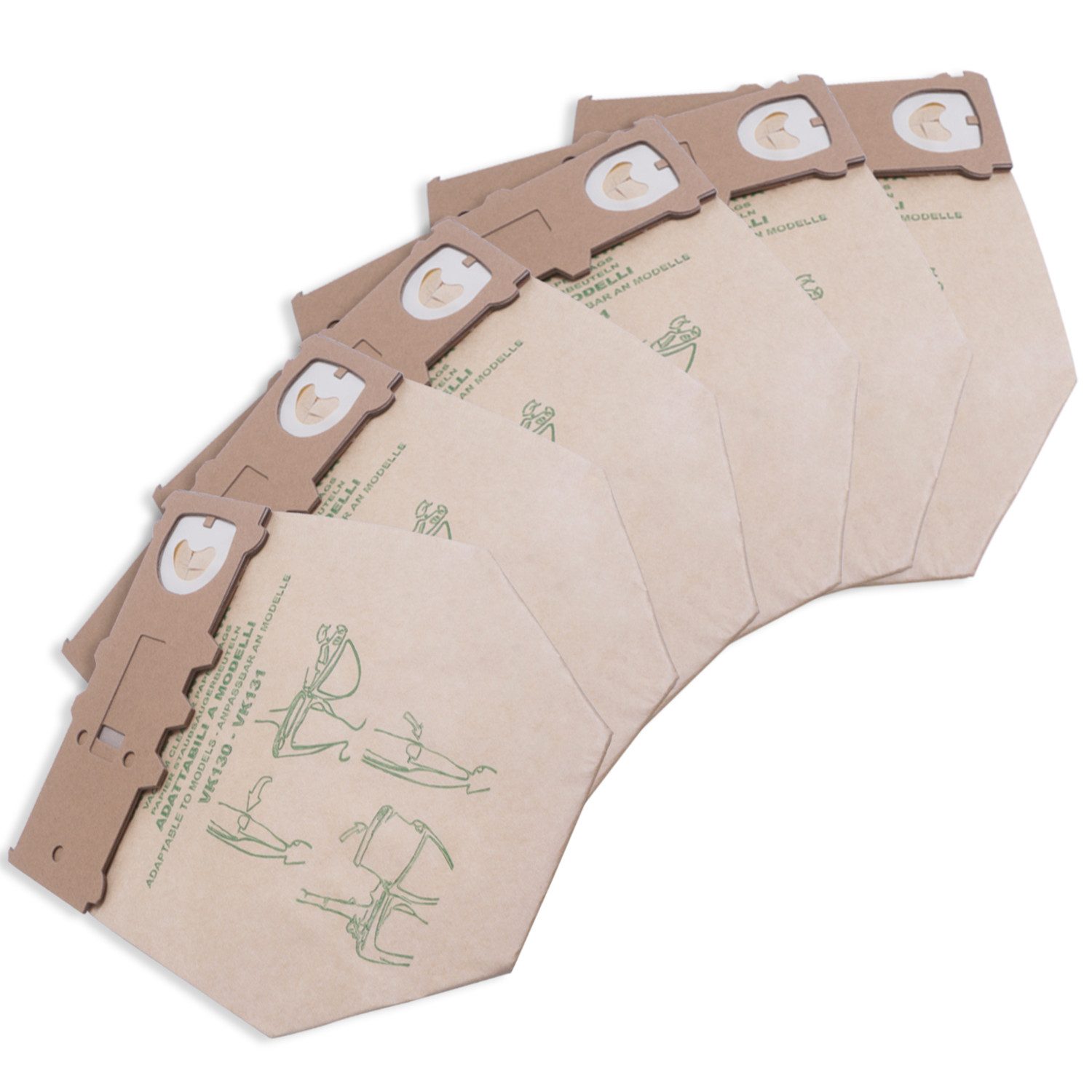 VIOKS Staubsaugerbeutel Filtertüten Ersatz für Vorwerk Staubbeutel, passend für Kobold VK130 VK131, 6 St., Papiertüten für Staubsauger