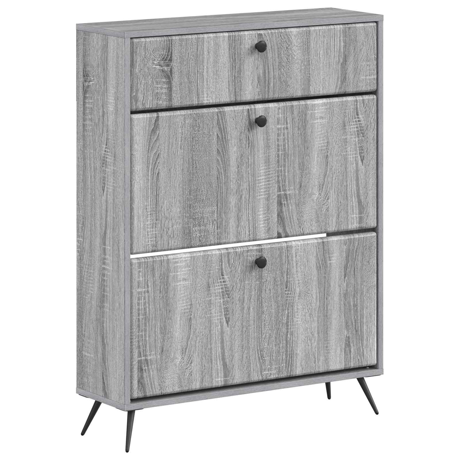 vidaXL Schuhregal Schuhschrank BREDA 78 x 24 x 103 cm Holzwerkstoff Sonoma-Grau