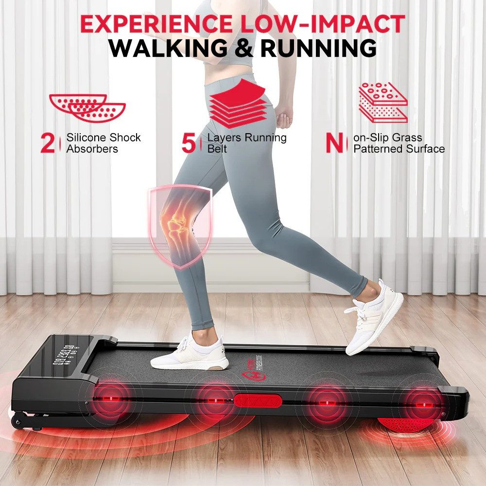Hamlody Laufband klappbar elektrisch mit Steigung, Walking Pad für Zuhause (1–10 km/h Walking Pad, 2.5HP Motor, LED Display, Heimtrainer Laufband), Max.Tragfähi – Bild 5 von 5