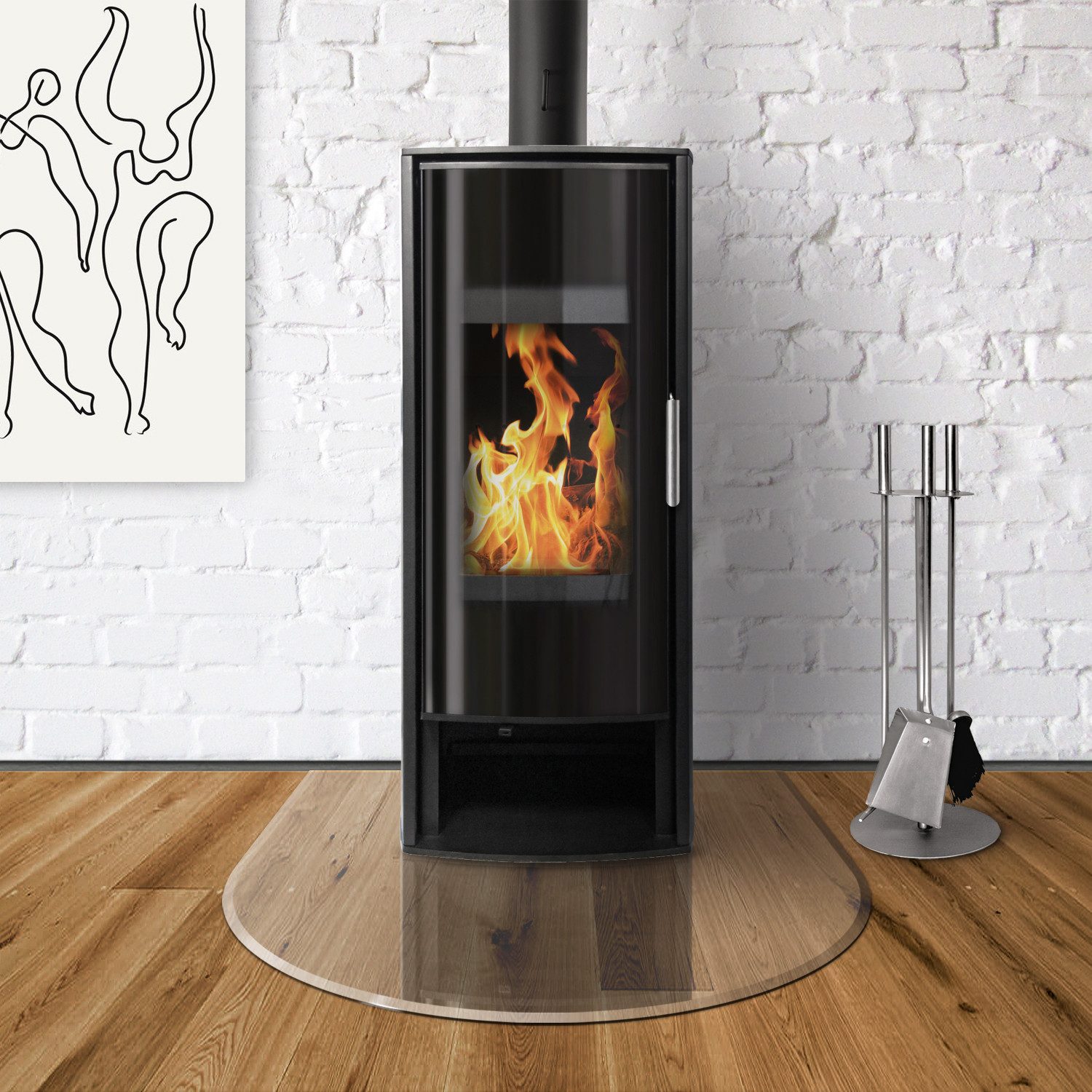 Raik Bodenschutzplatte raik Kamin Glasplatte Zunge mit Facette günstig online kaufen