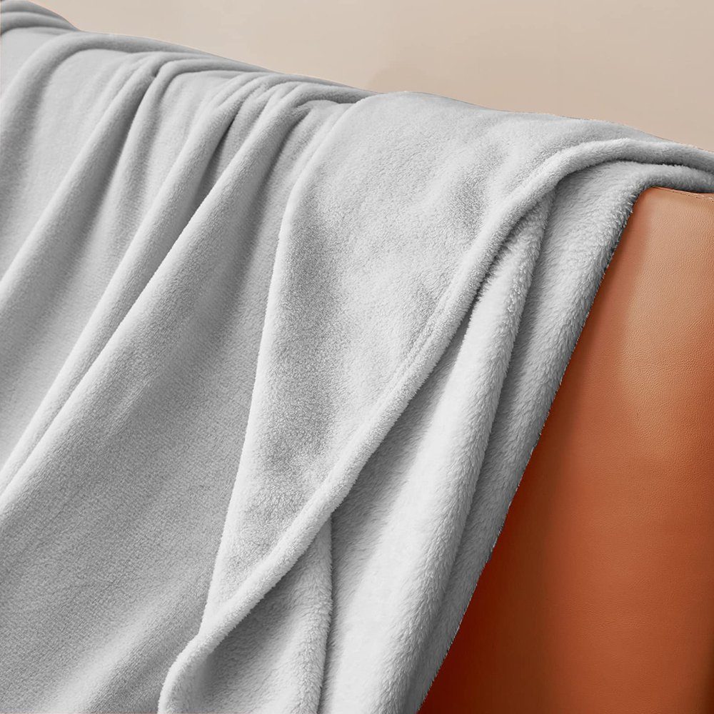 grau( Sofa GelldG decke Decke 100*150) Grau Flauschig Wohndecke Warme Silber Decke, Kuscheldecke Fleece -