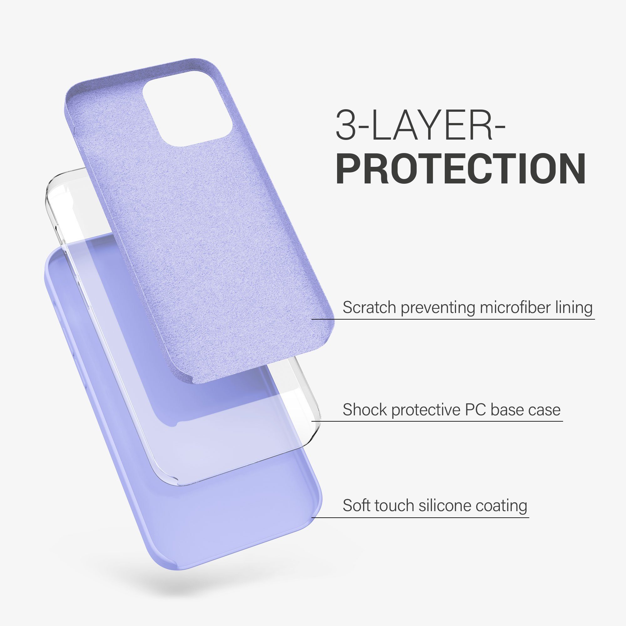 kwmobile Handyhülle Hülle für Apple iPhone 12 / 12 Pro, Hülle Silikon gummiert - Handyhülle - Handy Case Cover