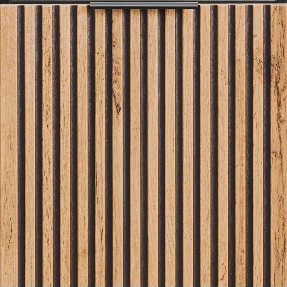 Lomadox Waschbeckenschrank XANTEN-56 anthrazit, Wotan Eiche Nb., Tür, Softclose, B/H/T: 40/57/22 cm