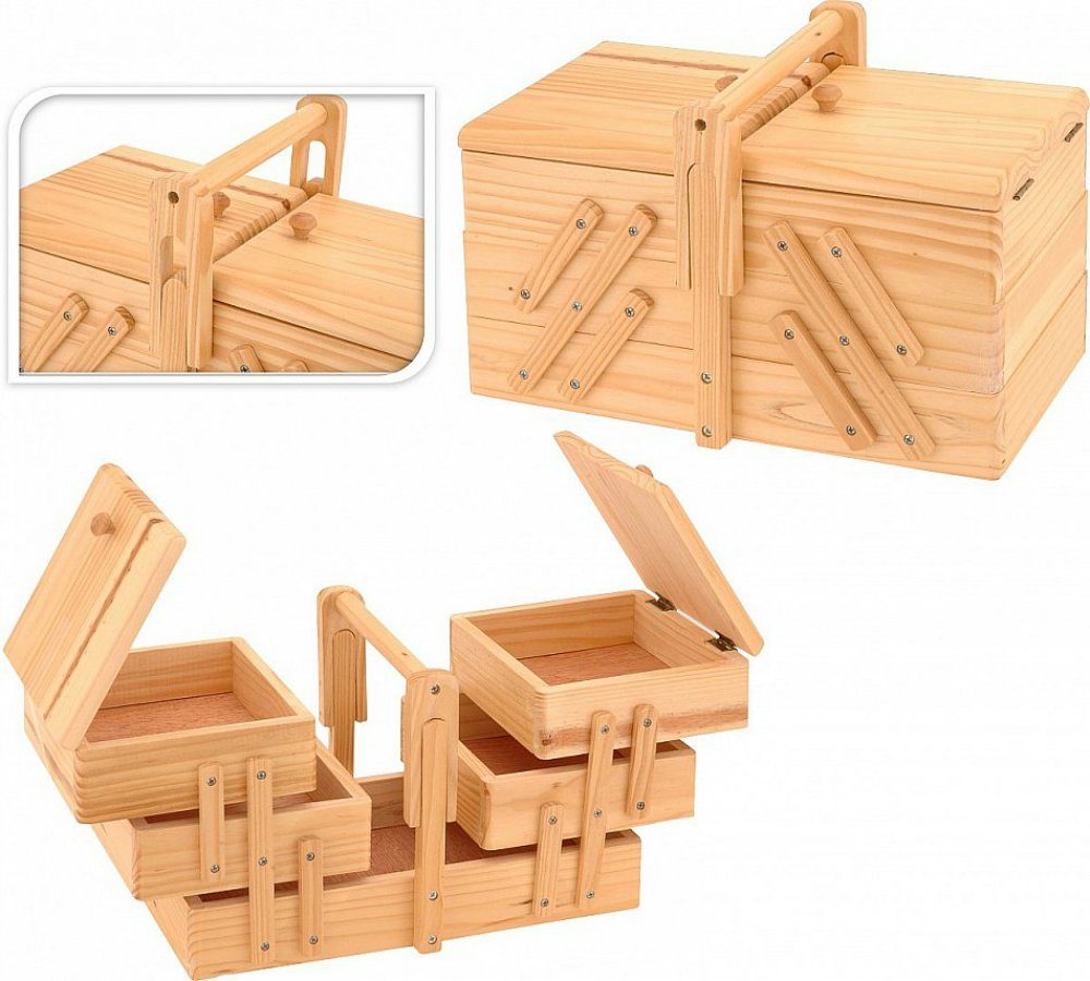 Koopman Швейная машинка Nähkasten Nähset Nähkorb Швейная машинка Nähbox Holz klappbar, mit Klappdeckel