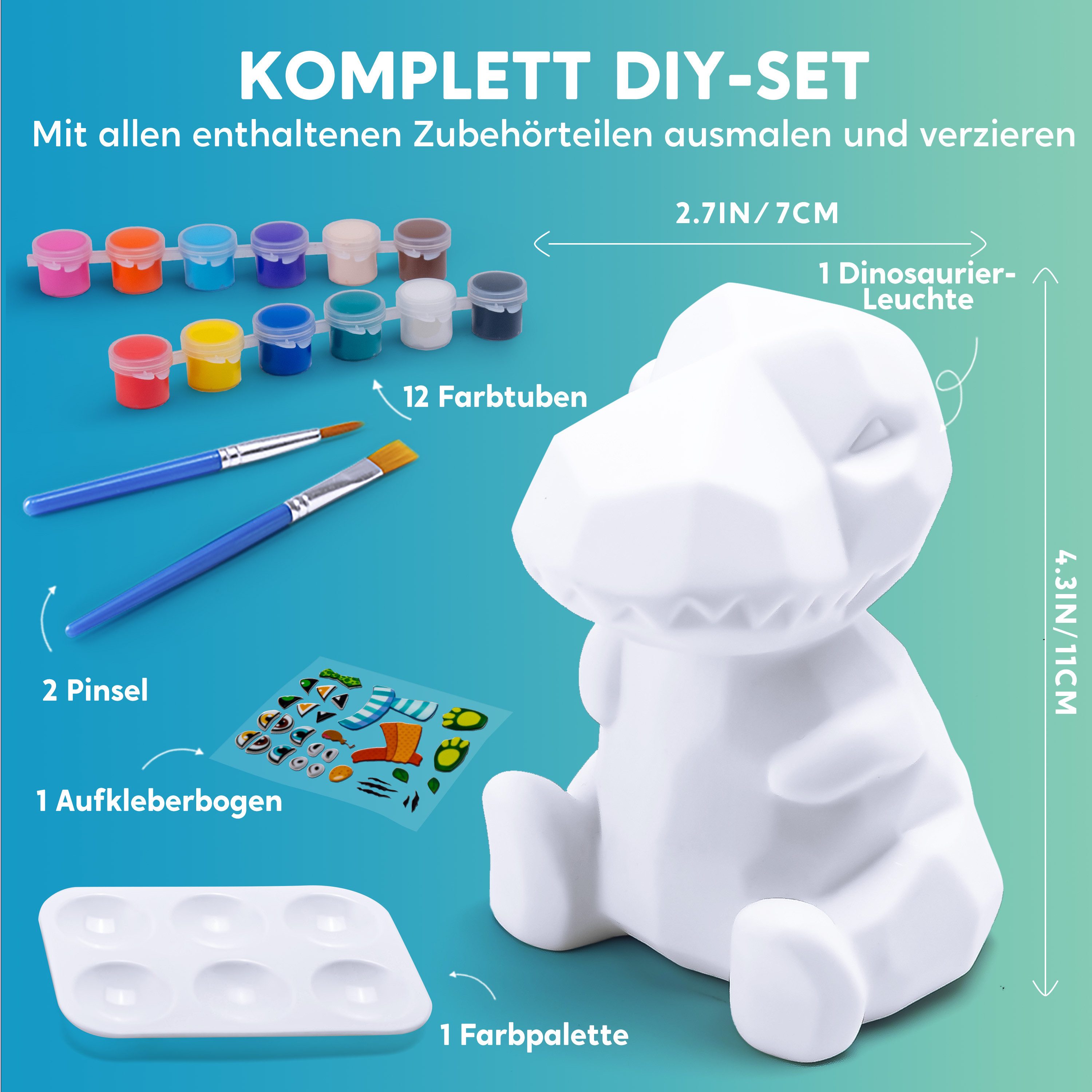 Klever Kits Bastelscheren Klever Kits Dinosaurier Lampe Bastelset Kinder ab 6+ jahre