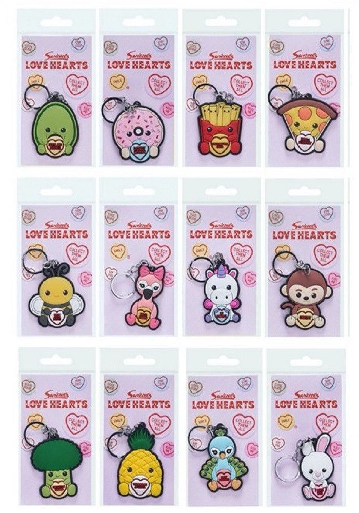 Whitehouse Leisure International Ltd Schlüsselanhänger Schlüsselanhänger Kinder Mini Anhänger keychain Love Hearts Hase, Schlüsselanhänger von Herzen ein Geschenk für Mädchen und Jungen 6 cm