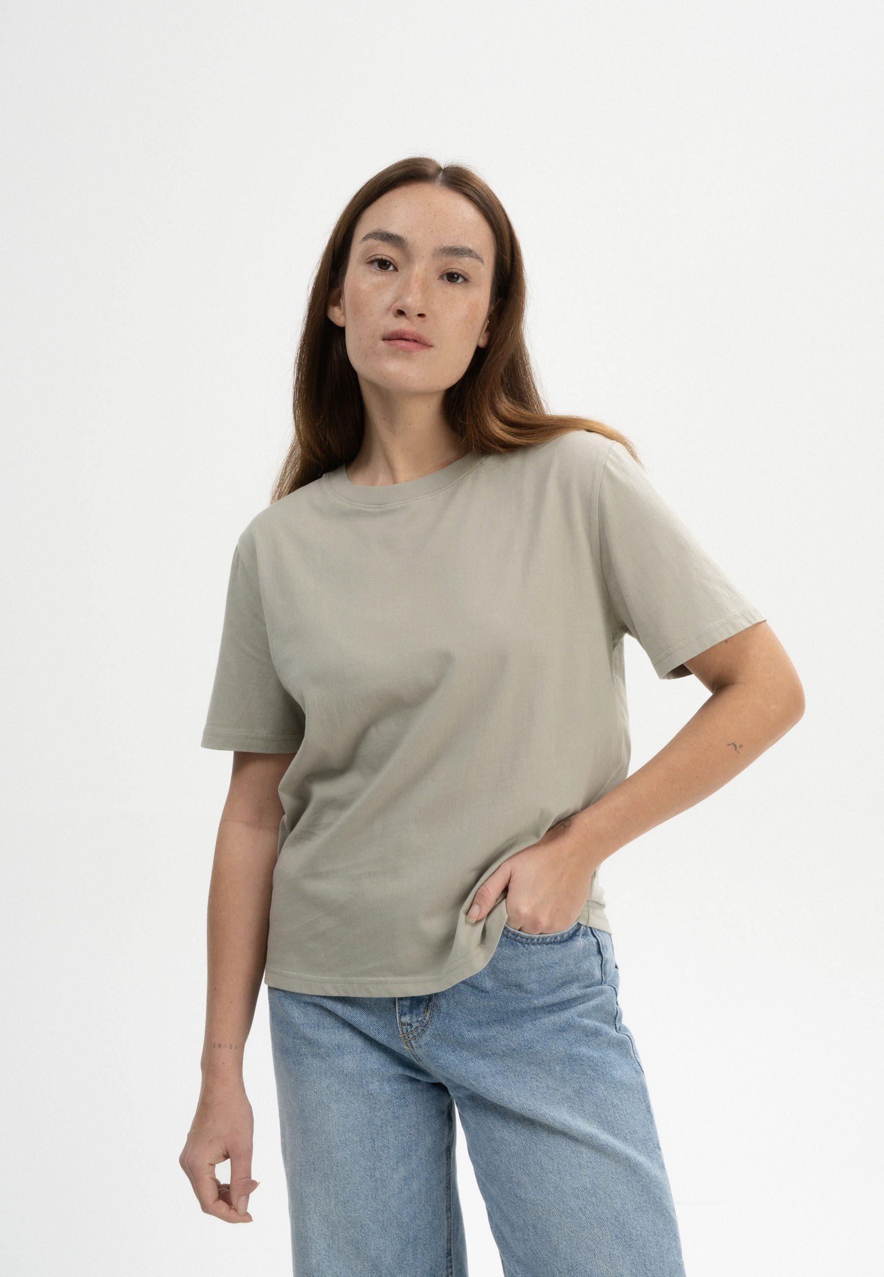 MELA Kurzarmshirt T-Shirt Style TANIKA Gerippter Kragen